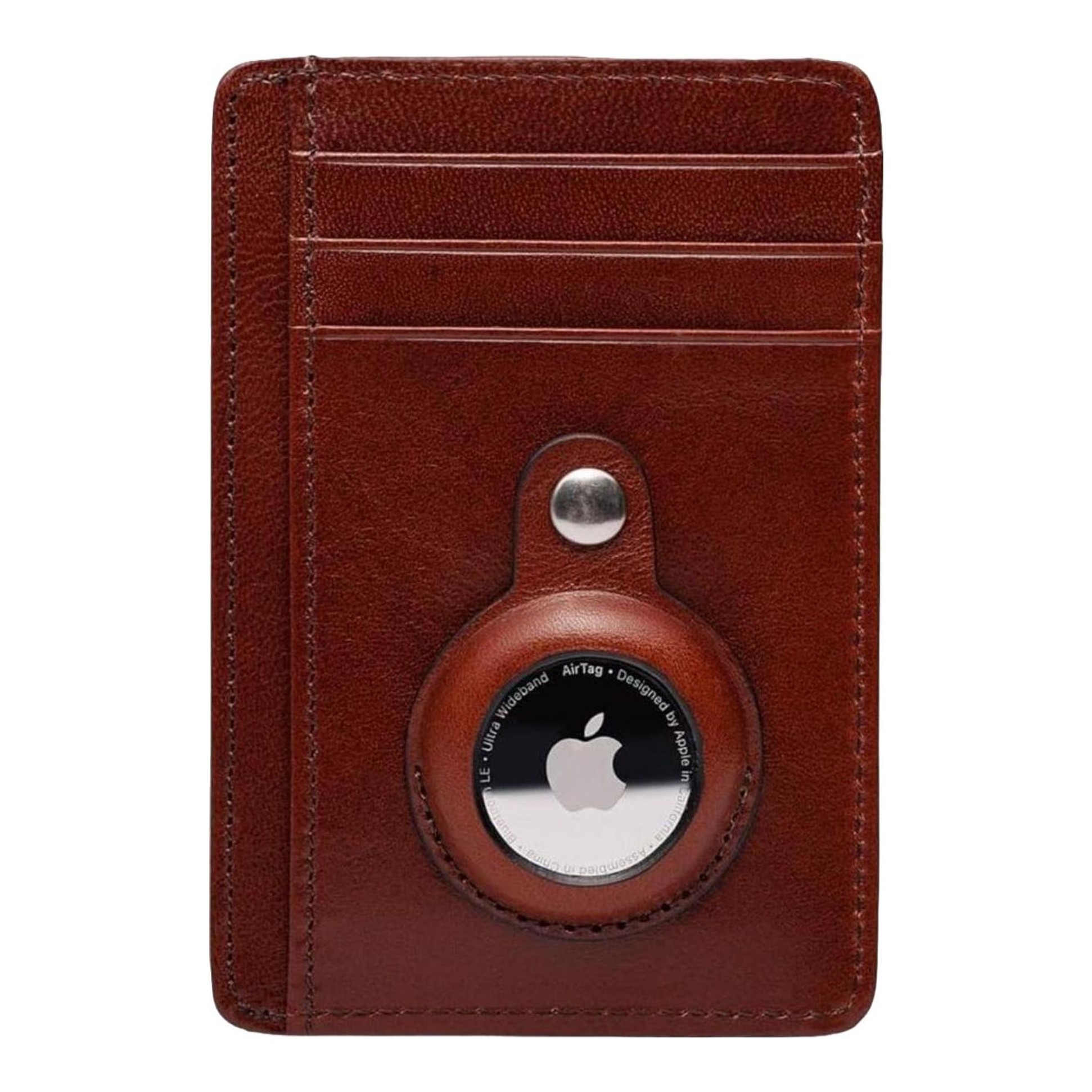Old Leather Airtag Seven Pocket Id Card Case