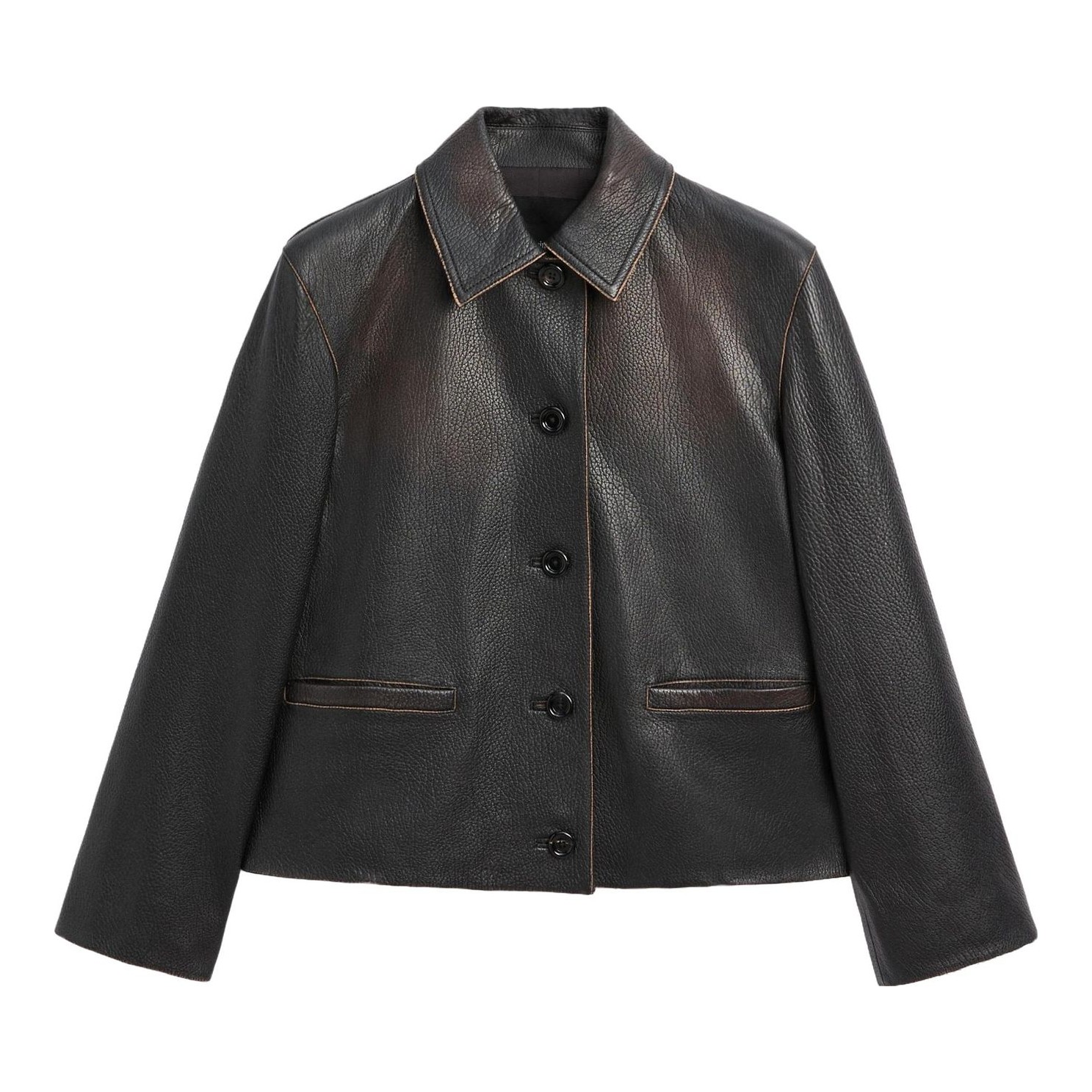 Massimo Dutti | Short Nappa Leather Jacket