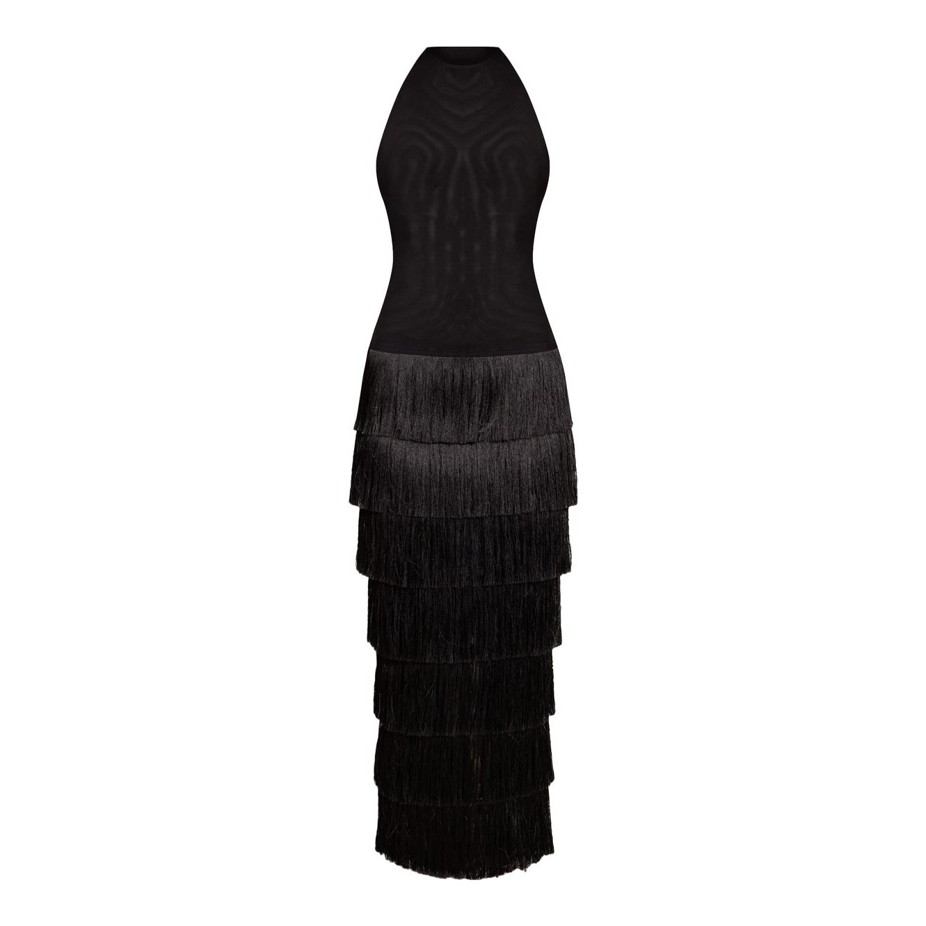 PrettyLittleThing | Label Mesh Fringe Skirt Maxi Dress