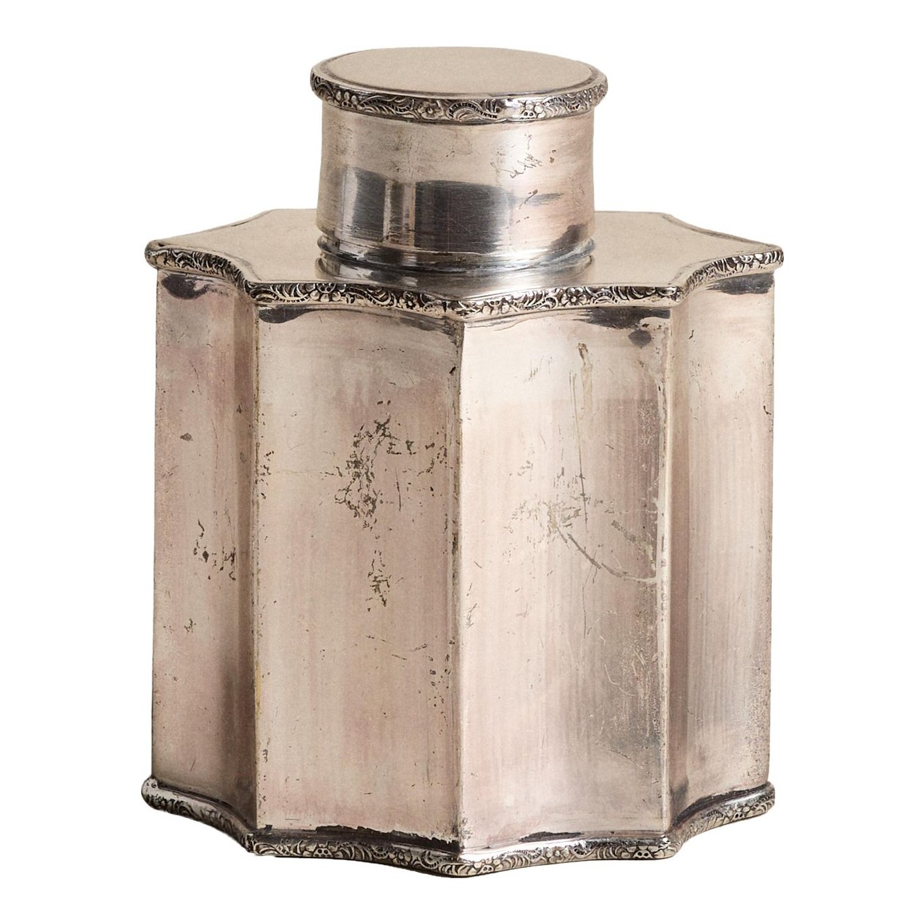 Silver-plated tea caddy