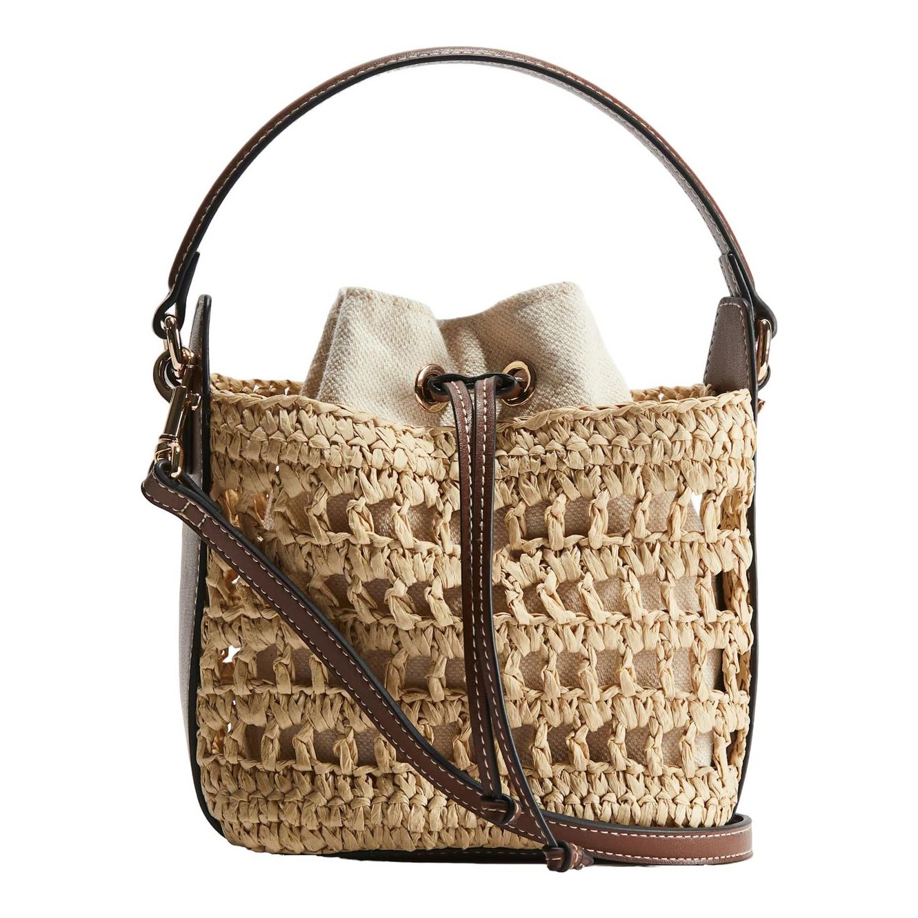H&M Straw Crossbody Bag in beige