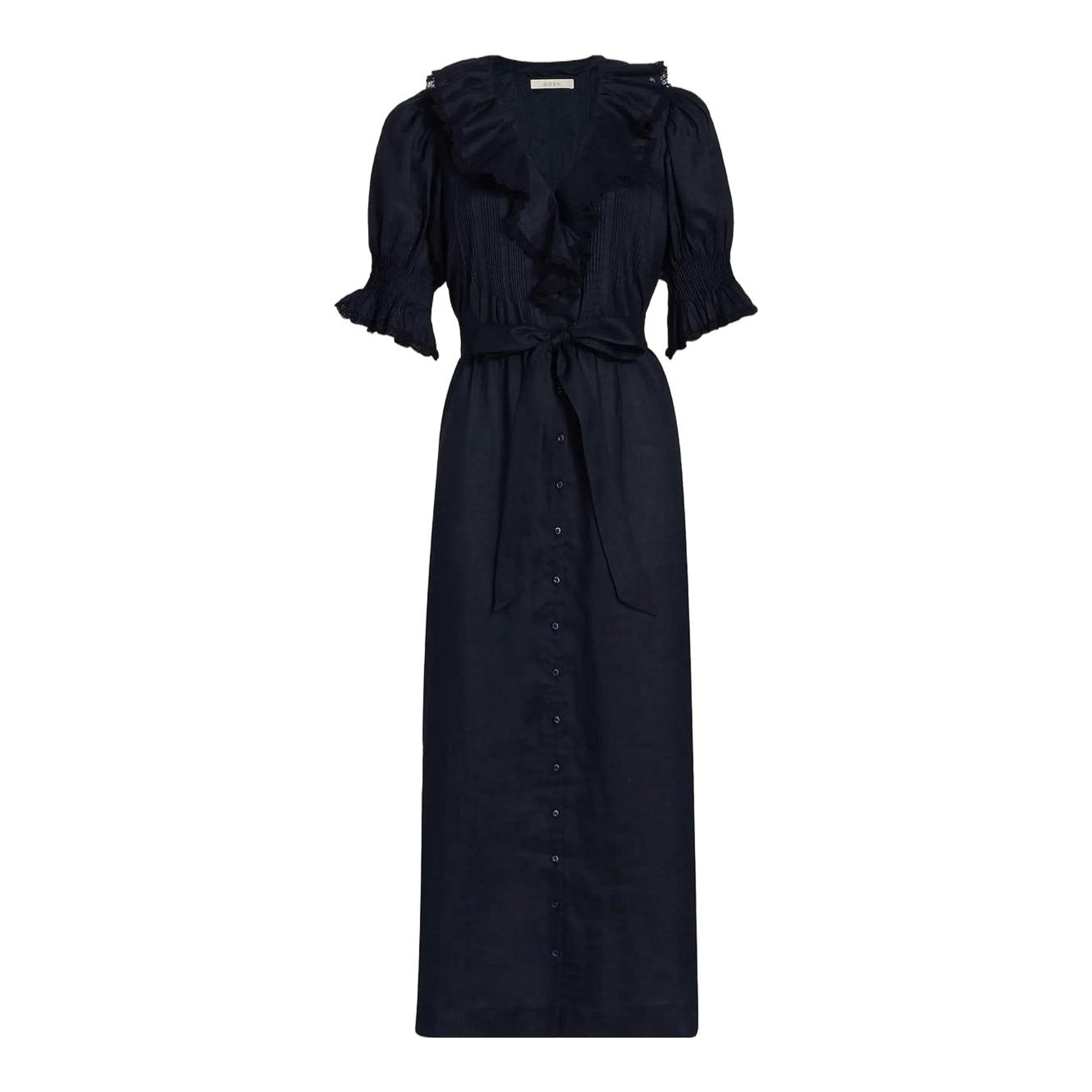 DEN | Piper Belted Ruffled Minidress