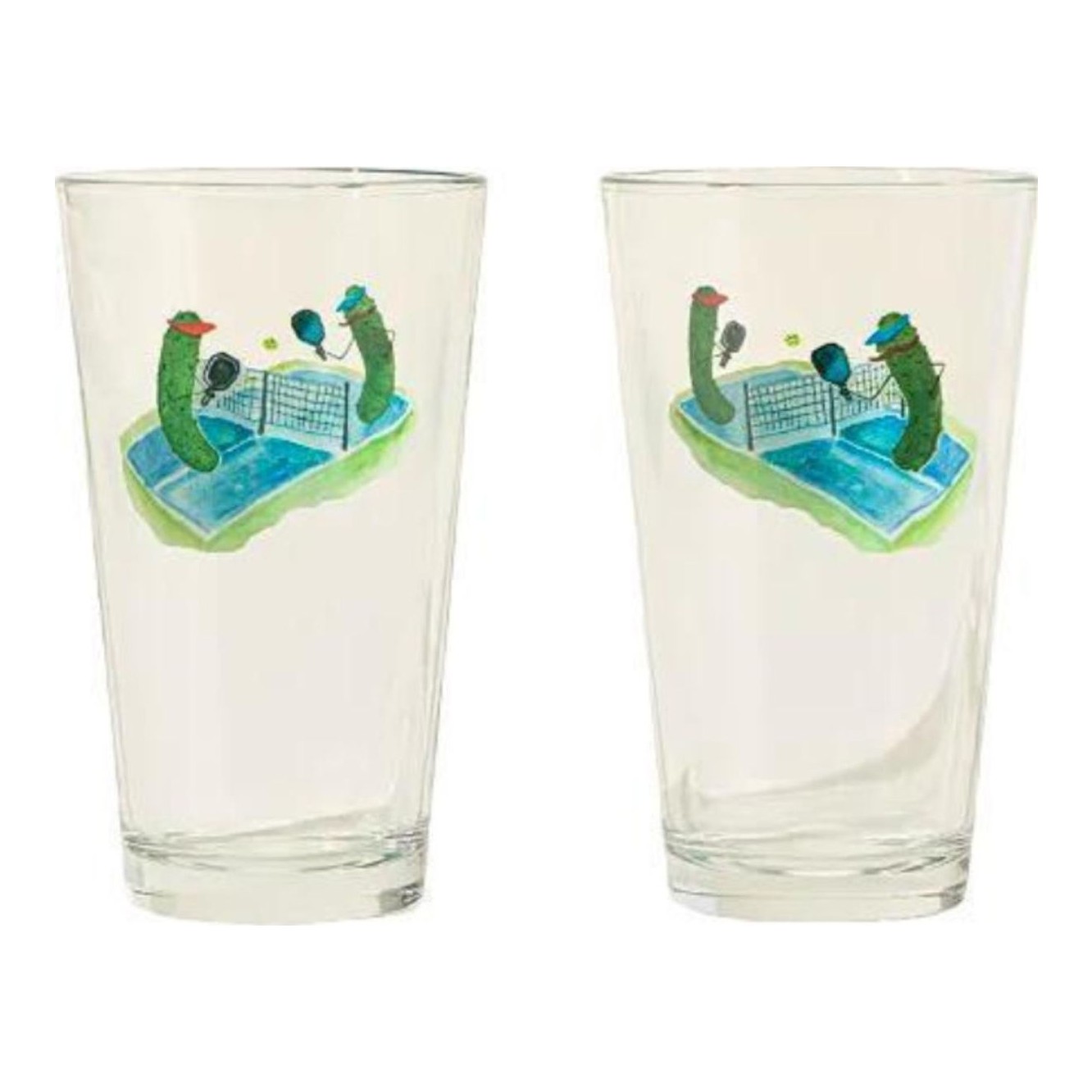 Uncommon Goods Pickles Playing Pickleball Pint Glass