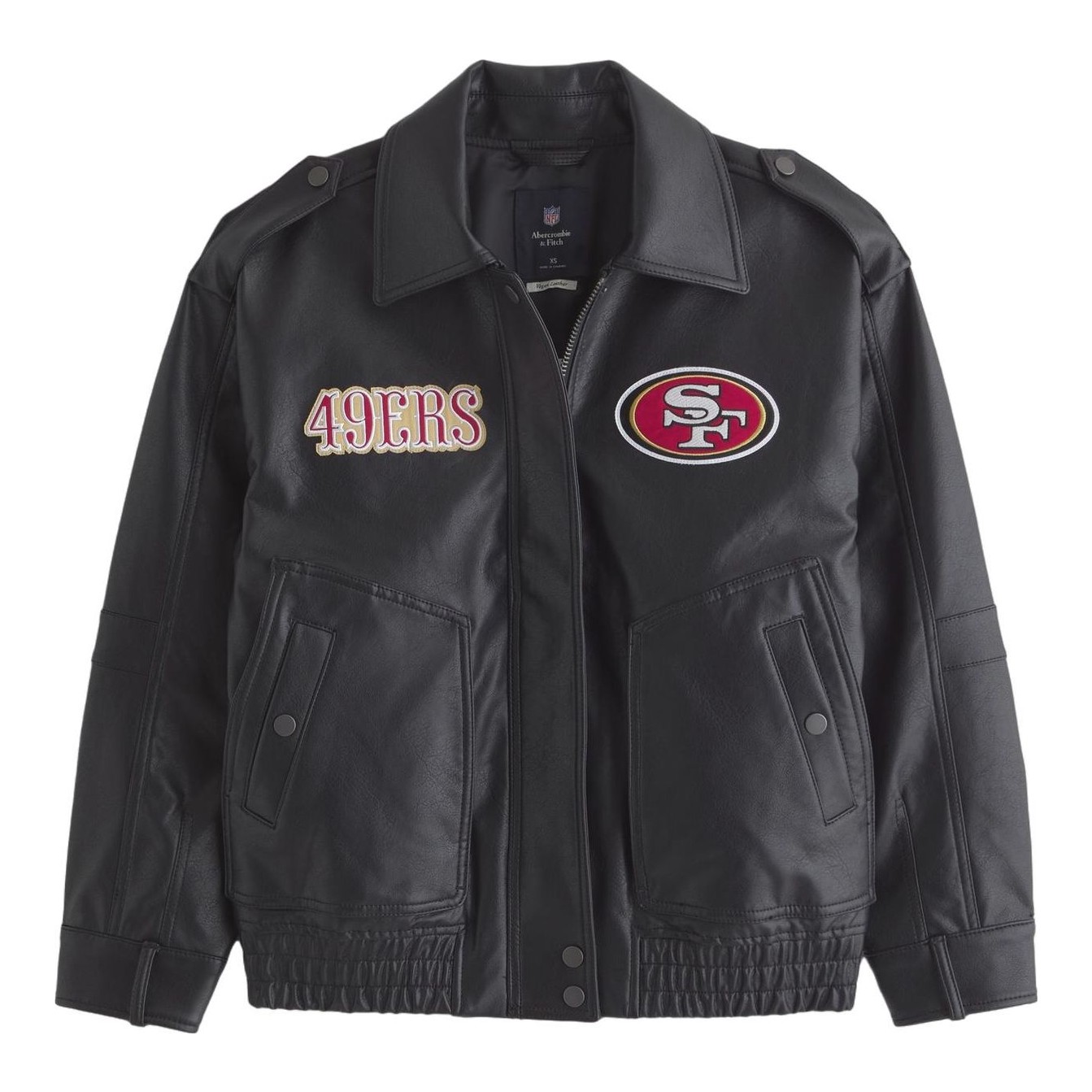 Abercrombie & Fitch | San Francisco 49ers Vegan Leather Bomber Jacket