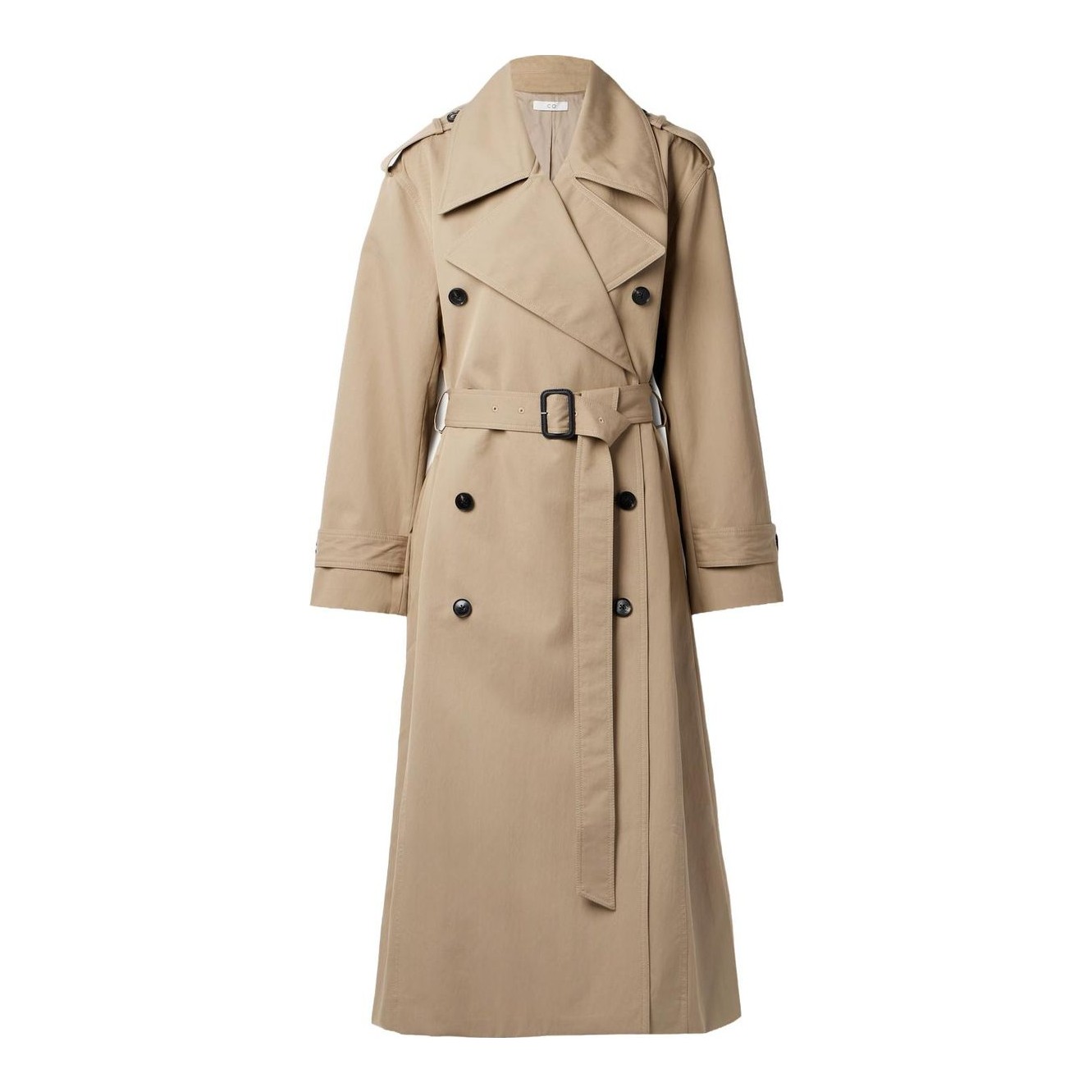 Belted Double-Breasted Cotton-Blend Twill Trench Coat