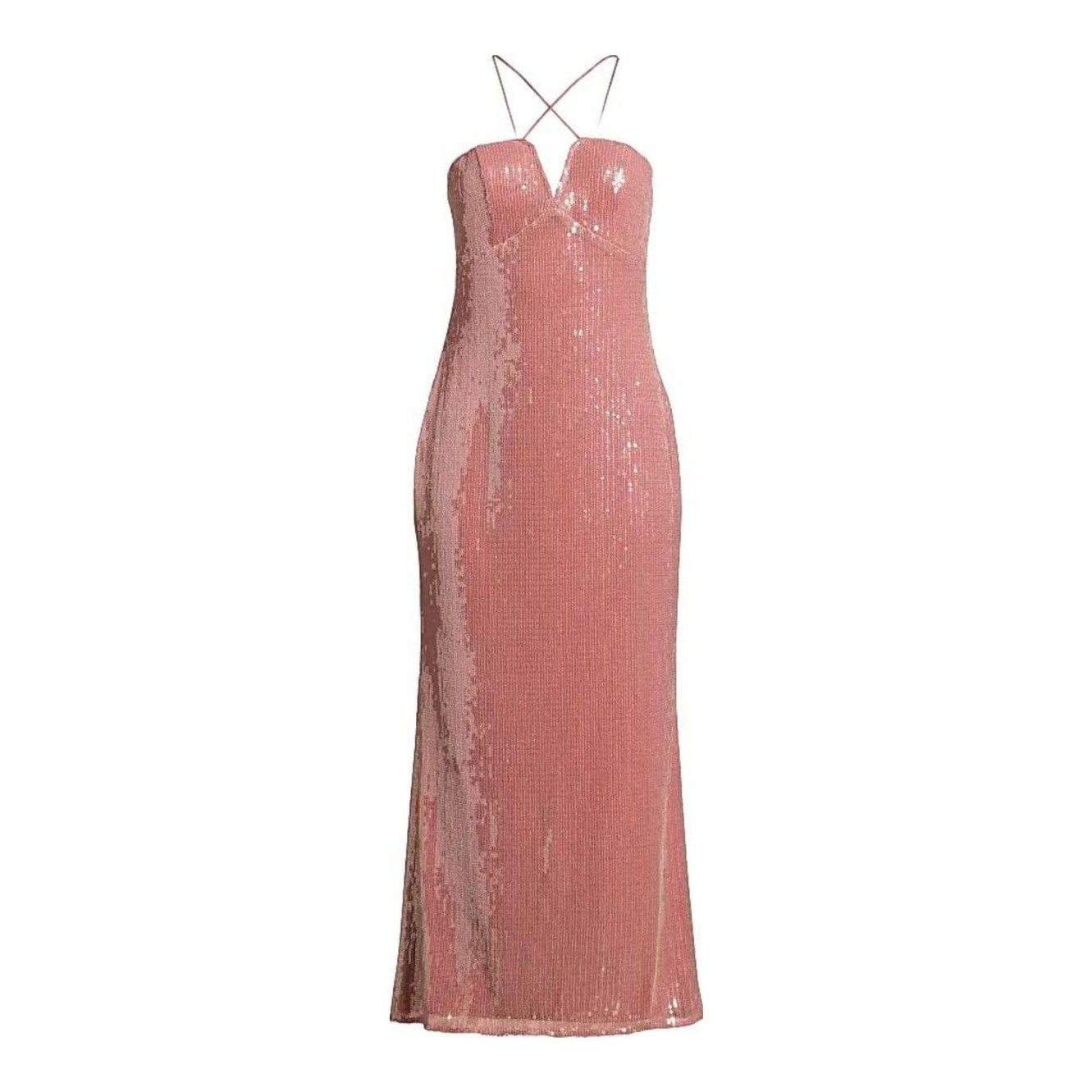 hutch printed sequin slip dress Hutch Tylia Sleeveless Ruched Side-Slit Sequin Maxi Dress