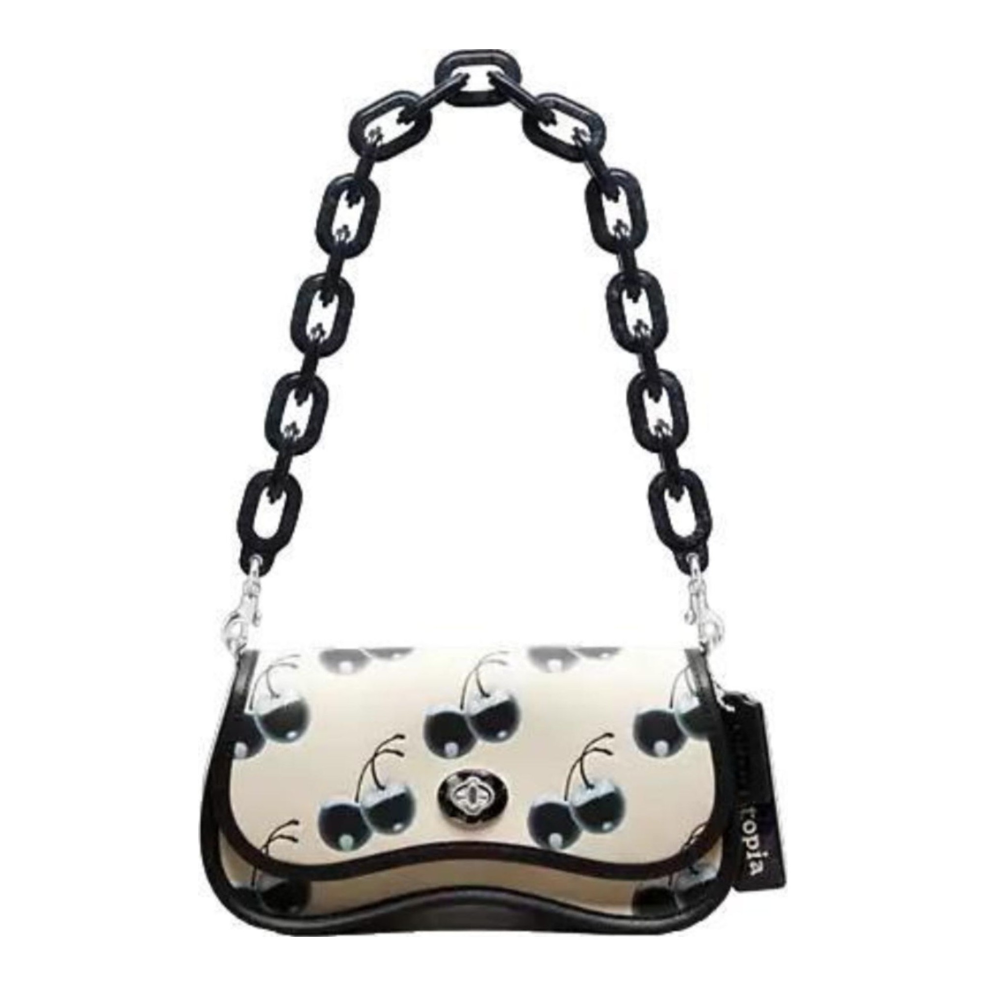 Wavy Dinky Bag In Coachtopia Leather With Cherry Print