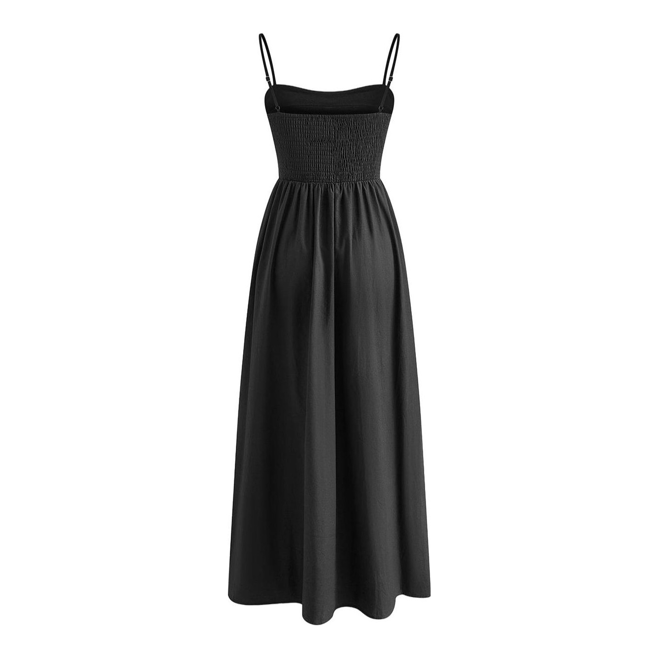 white christmas dresses Cotton & Linen Pleated Cutout Long Dress