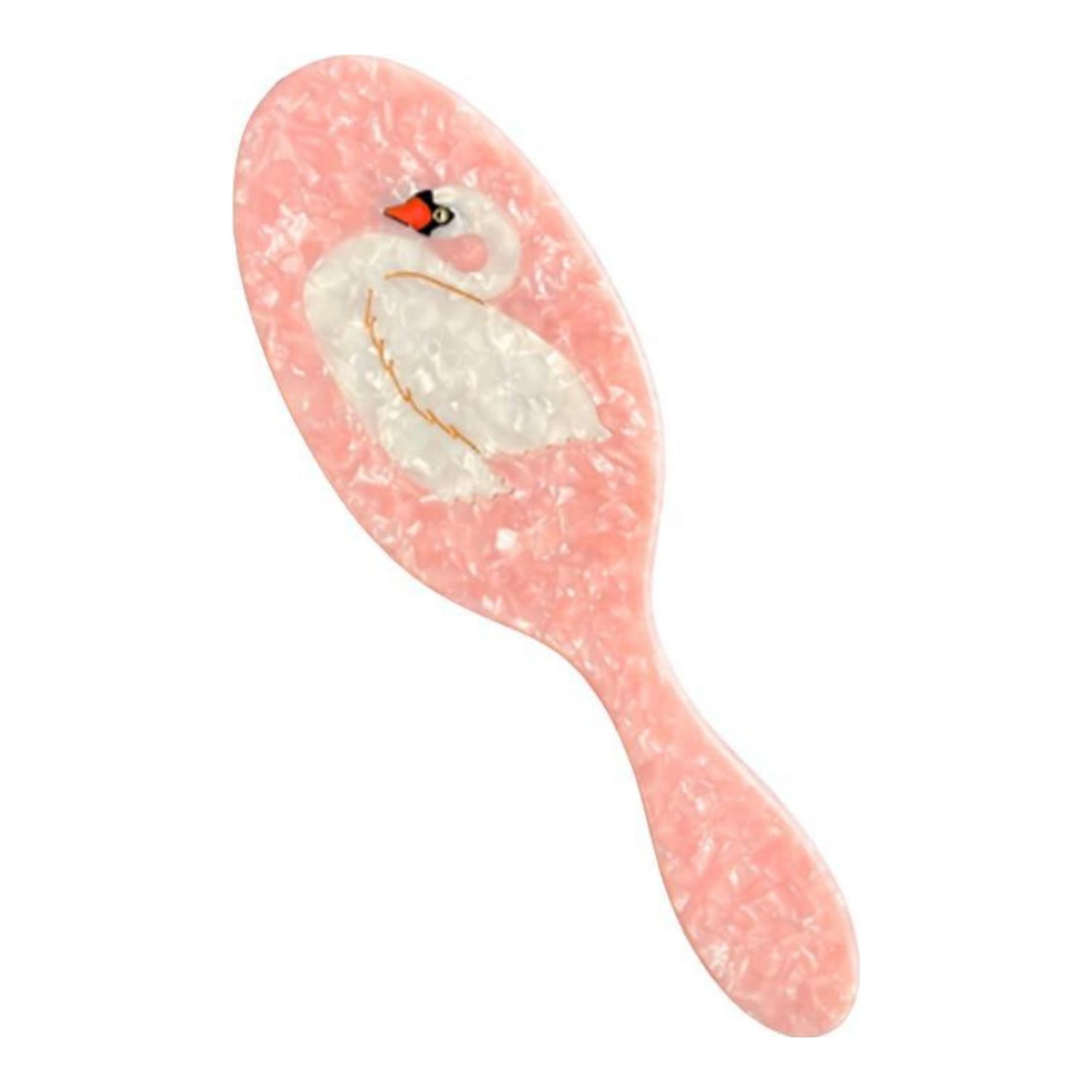 Hand-Painted Swan Great Hair Brush