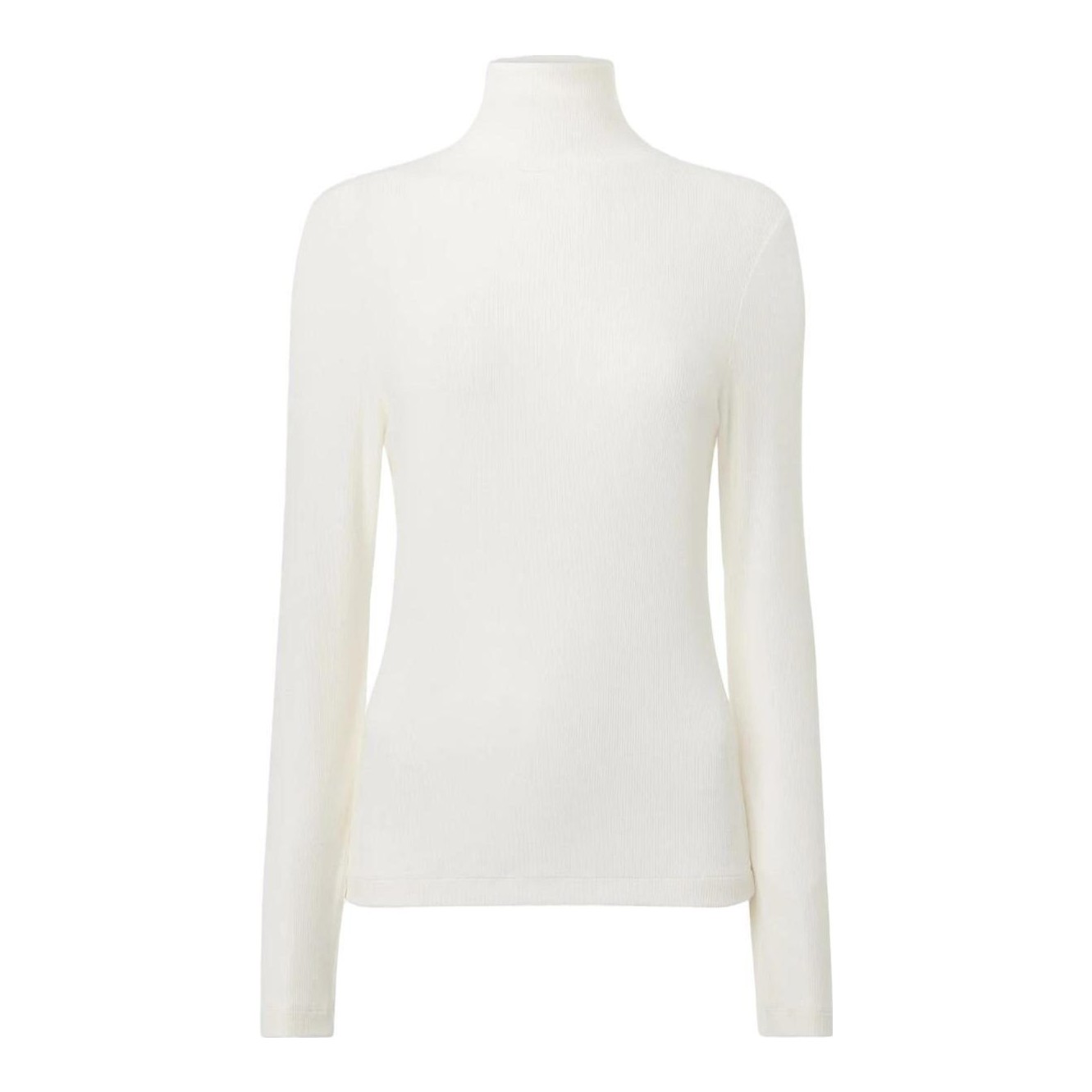 Essential Ribbed Turtleneck Top (Ivory)