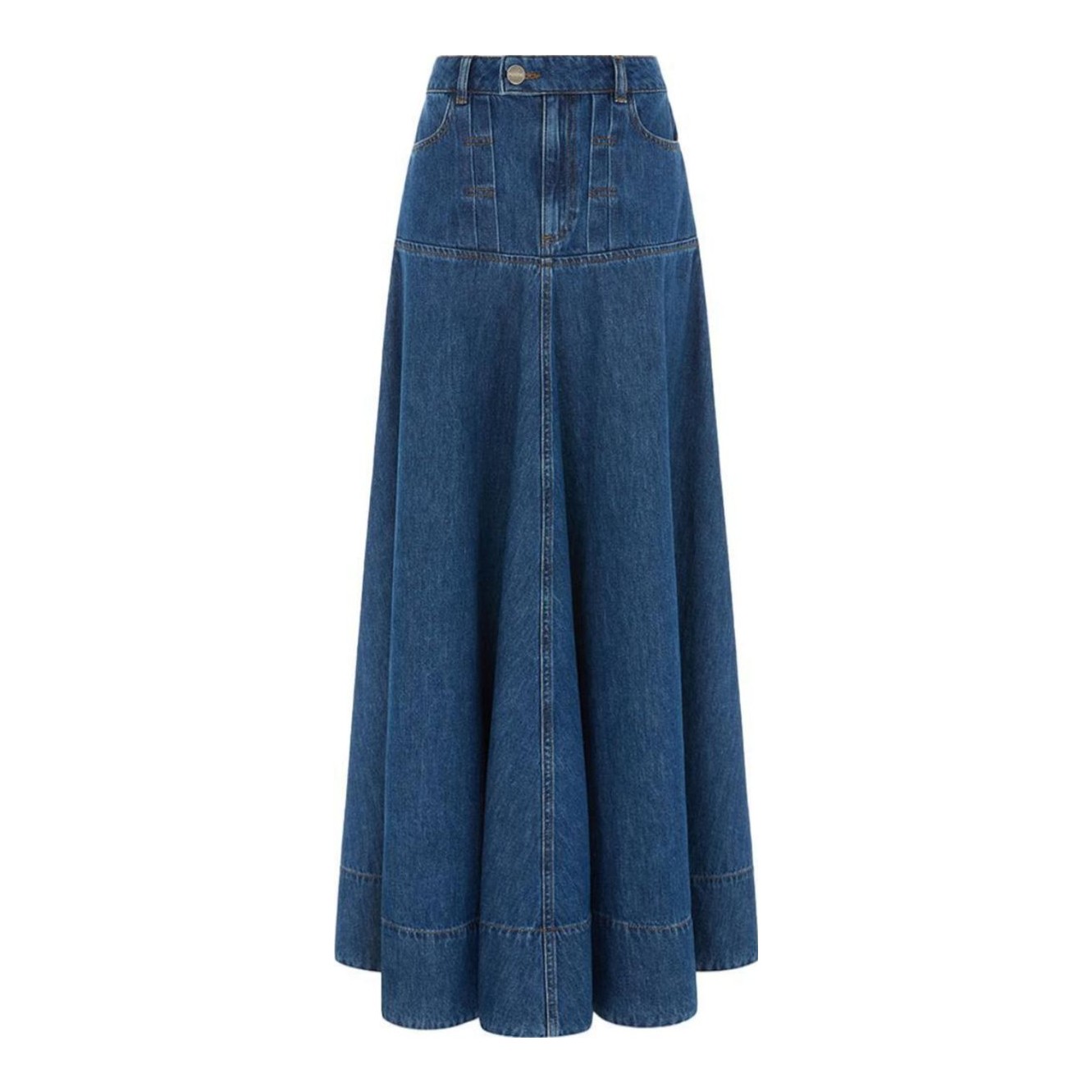 white christmas dresses Zurich Pleated Waist Midi Dress Denim Blue main image 1