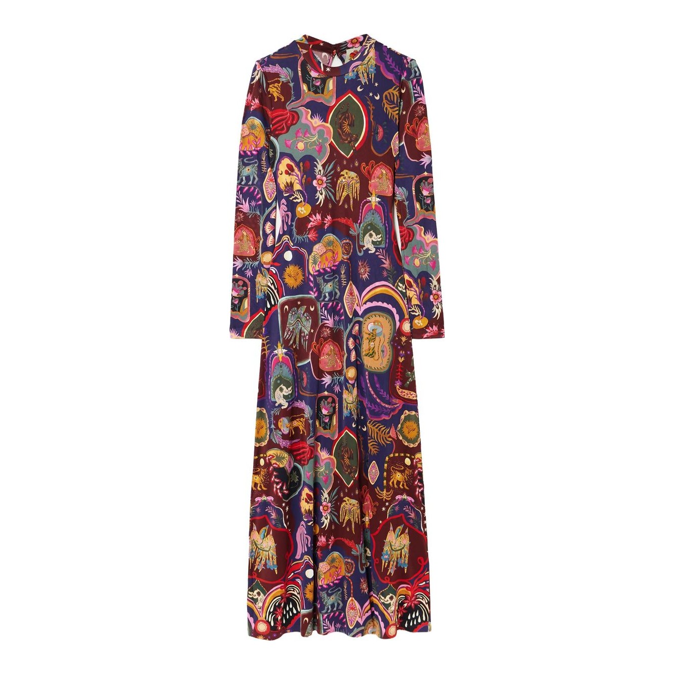 midi dress red carpet Red Multi Tropics V Neck Ruffle Sleeve Midi Dress – SSYS