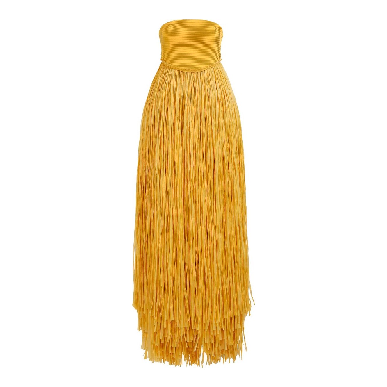 orange raffia dress Orange Fringed faux raffia-trimmed ribbed stretch-knit midi dress | AJE