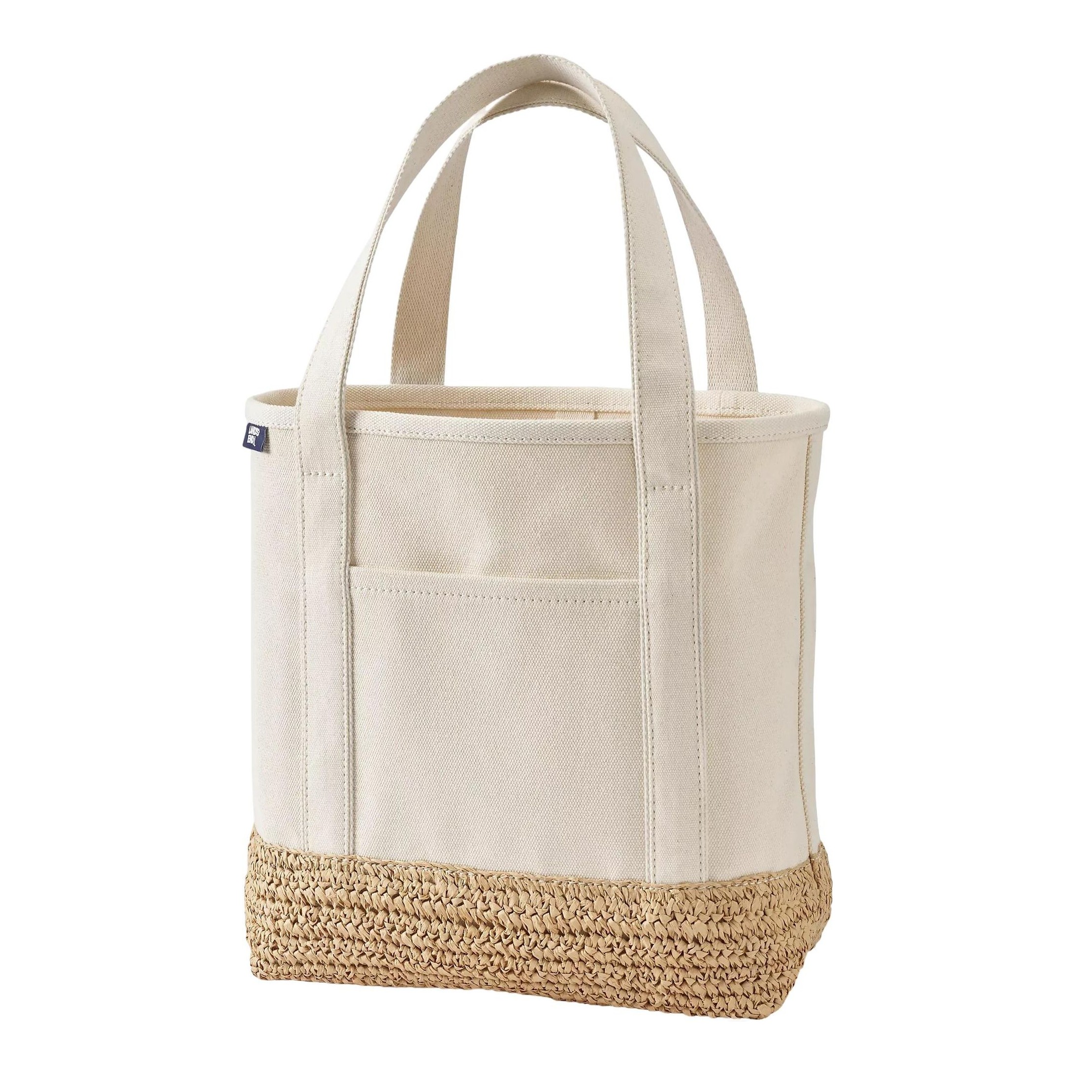 Land's End | Medium Raffia Open Top Canvas Tote Bag