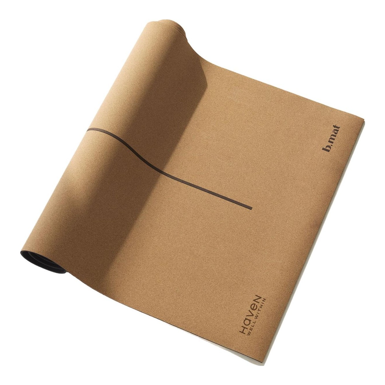 B, Halfmoon cork yoga mat.