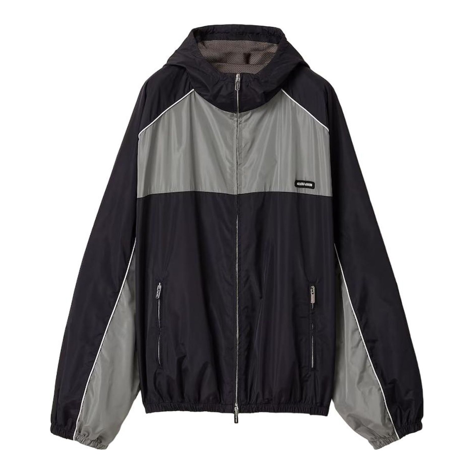 MIU MIU | Technical Silk Zipper Blouson Jacket