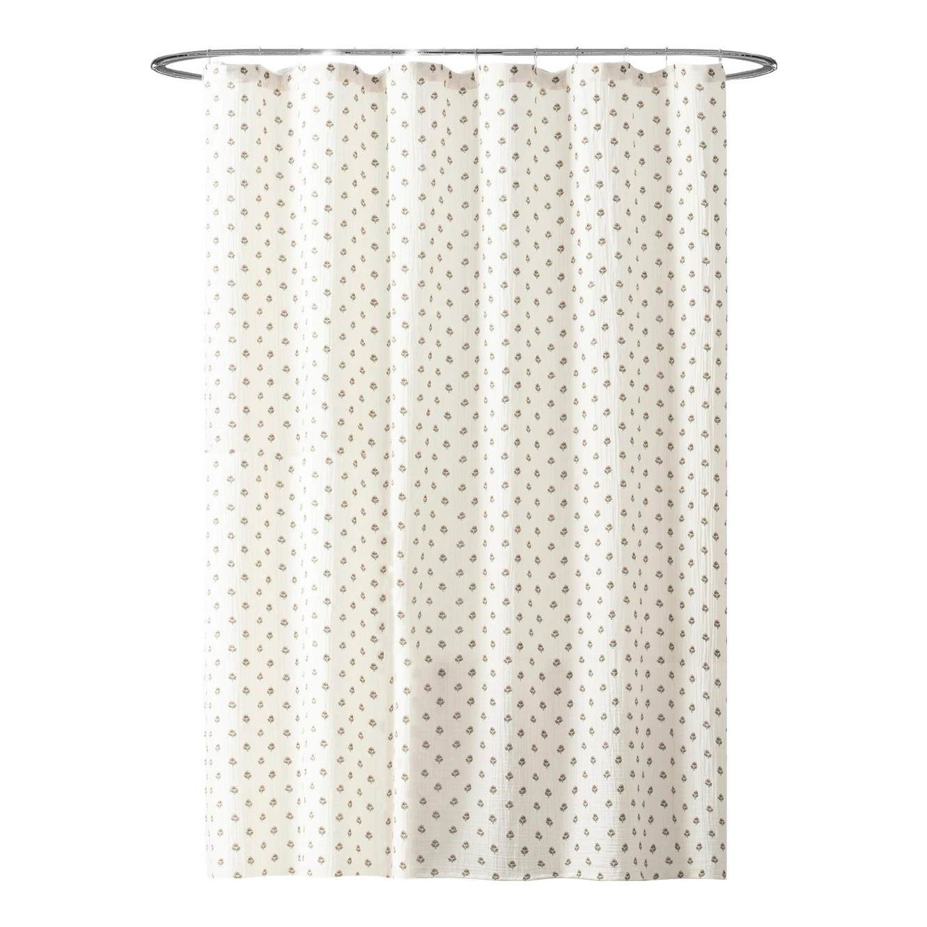 Peri Home Block Print Gauze Shower Curtain