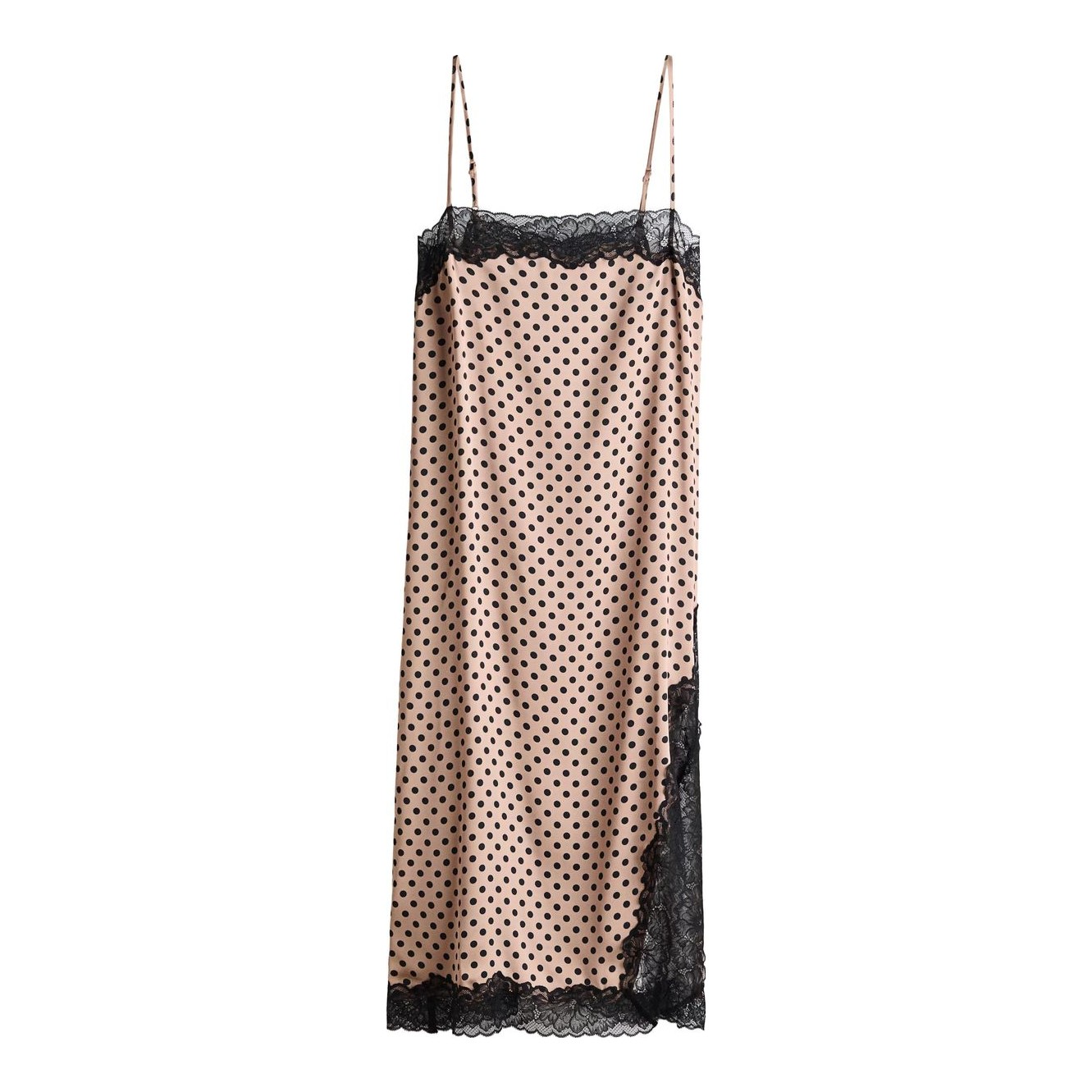 polka dot lace up dress Self-portrait Polka Dot Satin Lace Maxi Dress