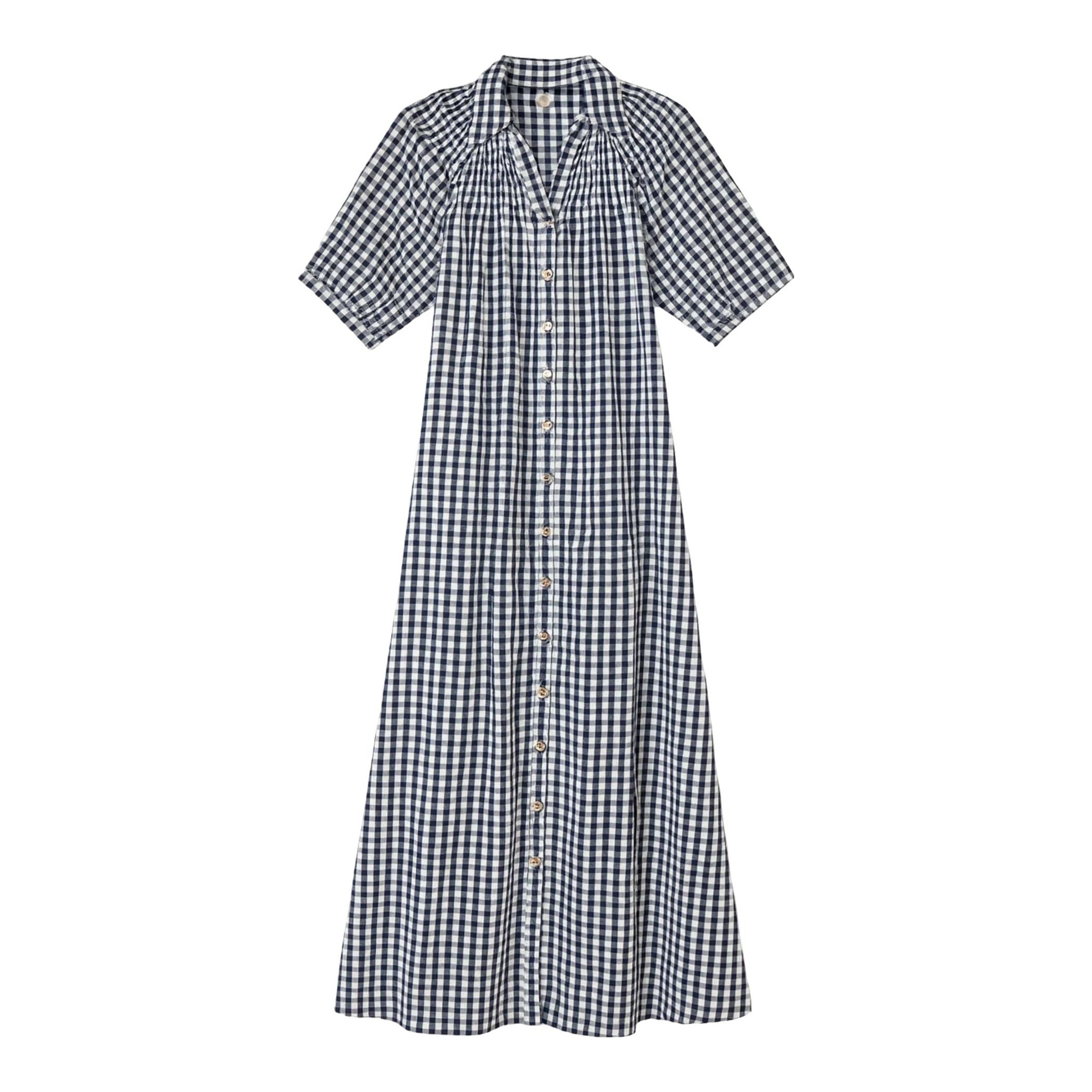 chinese dress ladies GAP Womens Smocked Midi Dress Black Gingham XXL at Amazon Women's Clothing  store main image 1
