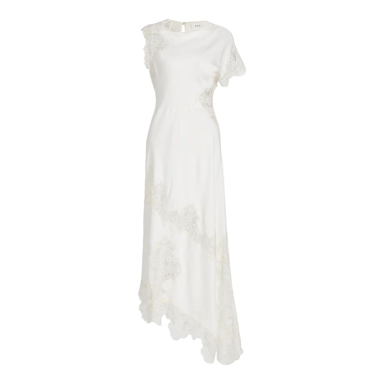 knee length dresses for ladies Allegra Lace Panelled Mini Dress | Ivory | Dresses main image 0