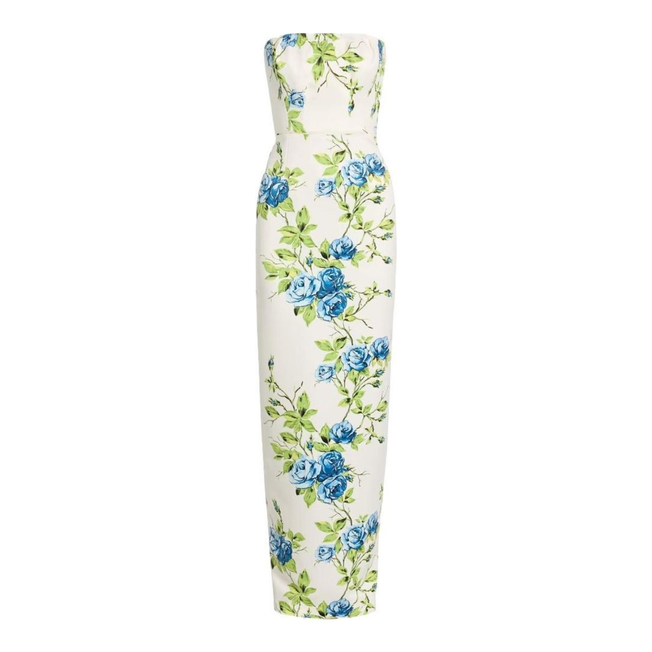 green emerald velvet dress Mara Dress Blue Rose on White Taffeta Faille main image 1