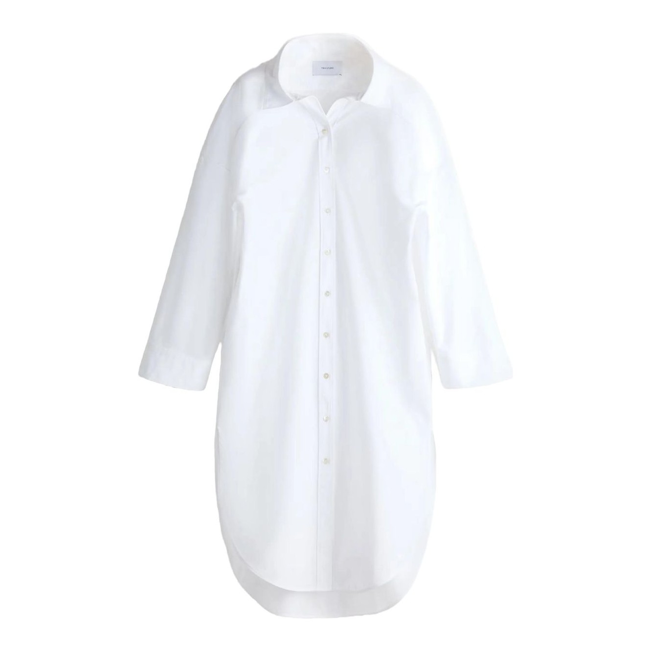 cotton shirt dress zara ZW COLLECTION PLEATED SHIRT DRESS - Light blue