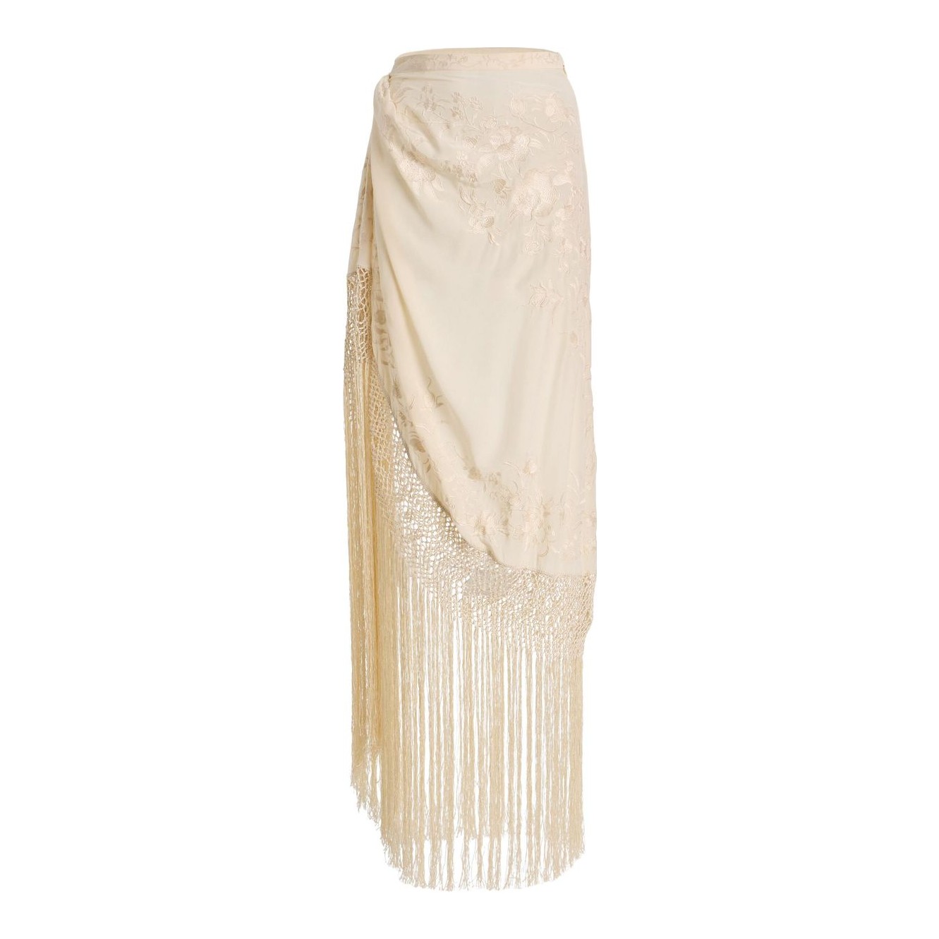 ULLA JOHNSON - Lark Silk Fringe Skirt 