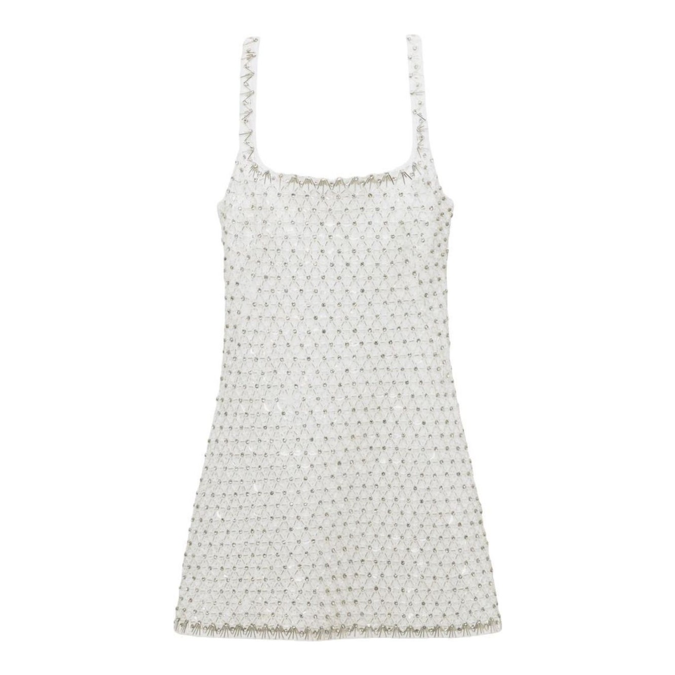 MESHKI | Samira Flare Sleeve Diamante Mesh Mini Dress