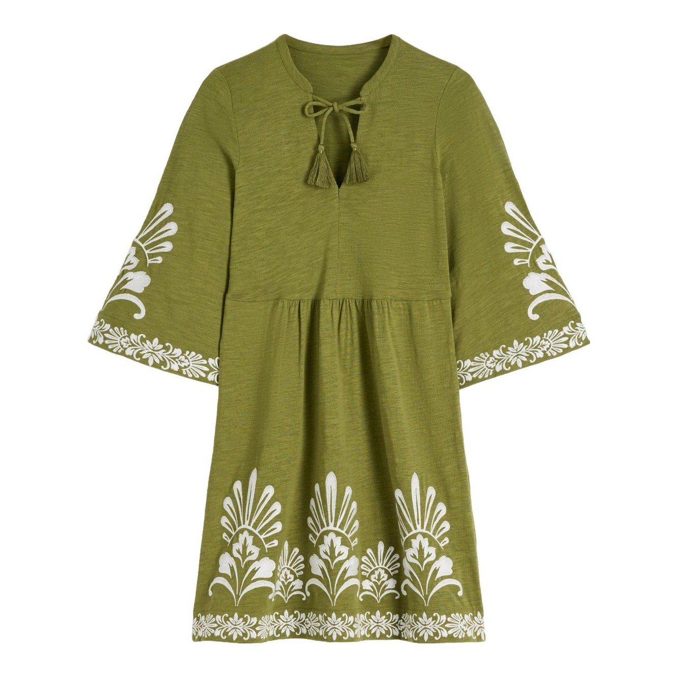 boden embroidered jersey dress Boden Women's Embroidered Jersey Shirt Dress in Green