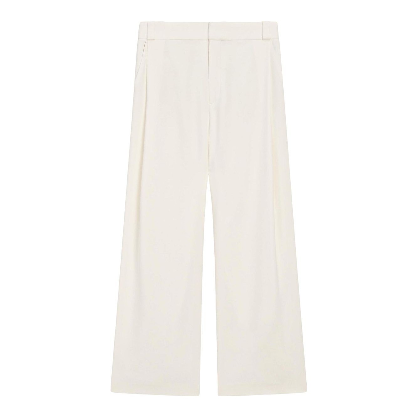 Wide-Leg Trousers with Darts - Studio (Cream)