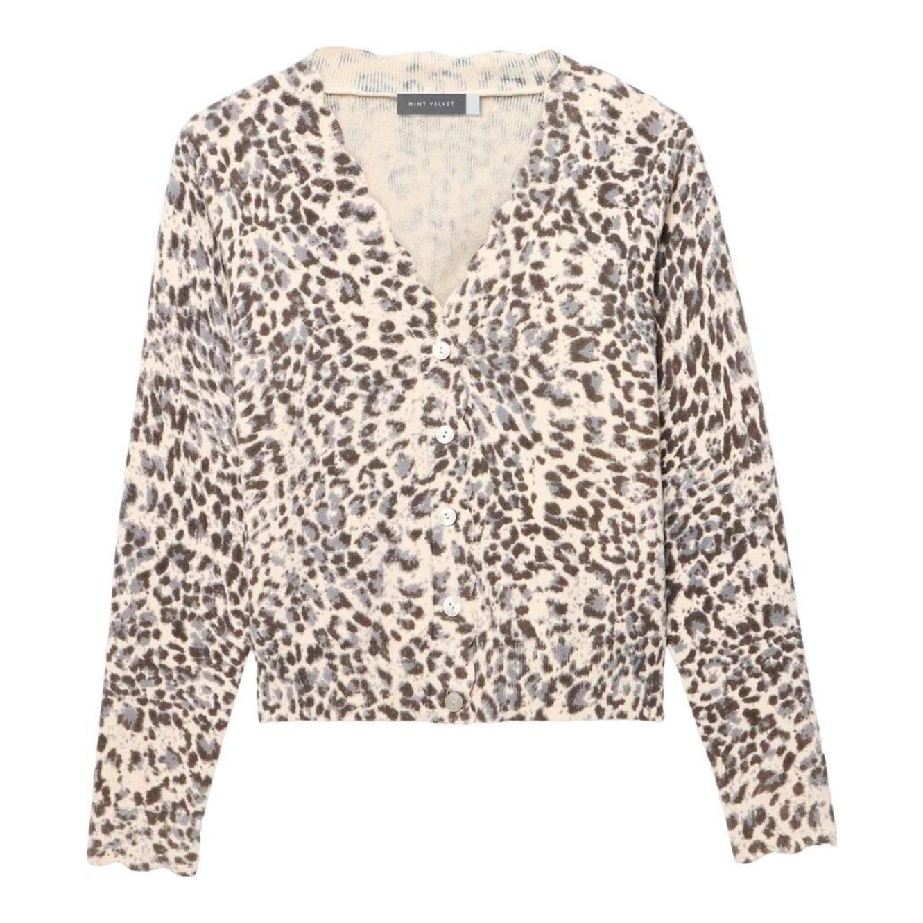 Mint Velvet Leopard Cotton Cardigan