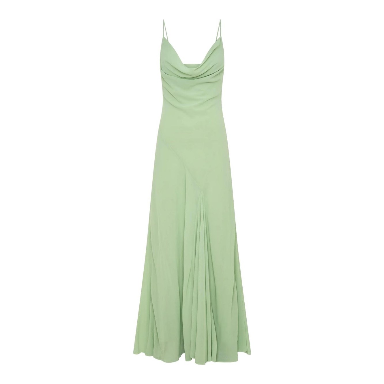 slim fit dress slacks SATIN BIAS COWL BACK MAXI | OLIVE — THIRD FORM