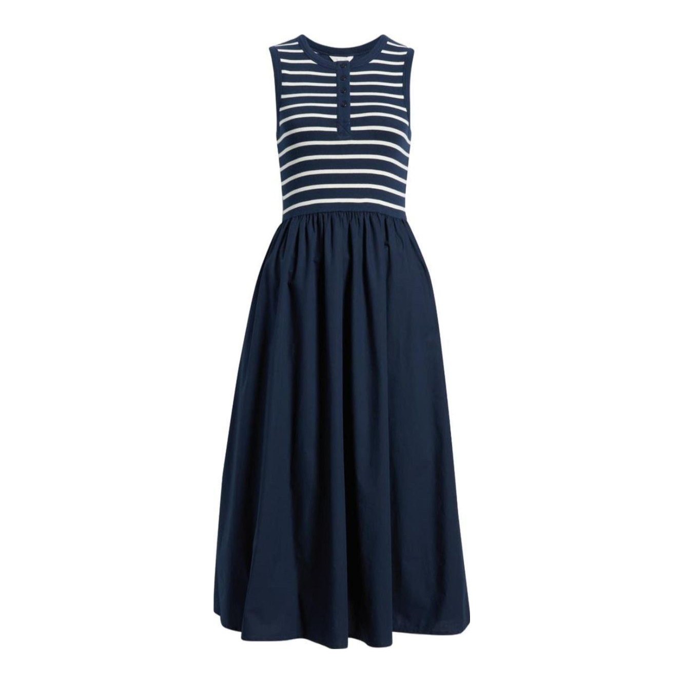 SIMKHAI | Silas Ribbed-Knit Cotton-Blend Midi Dress