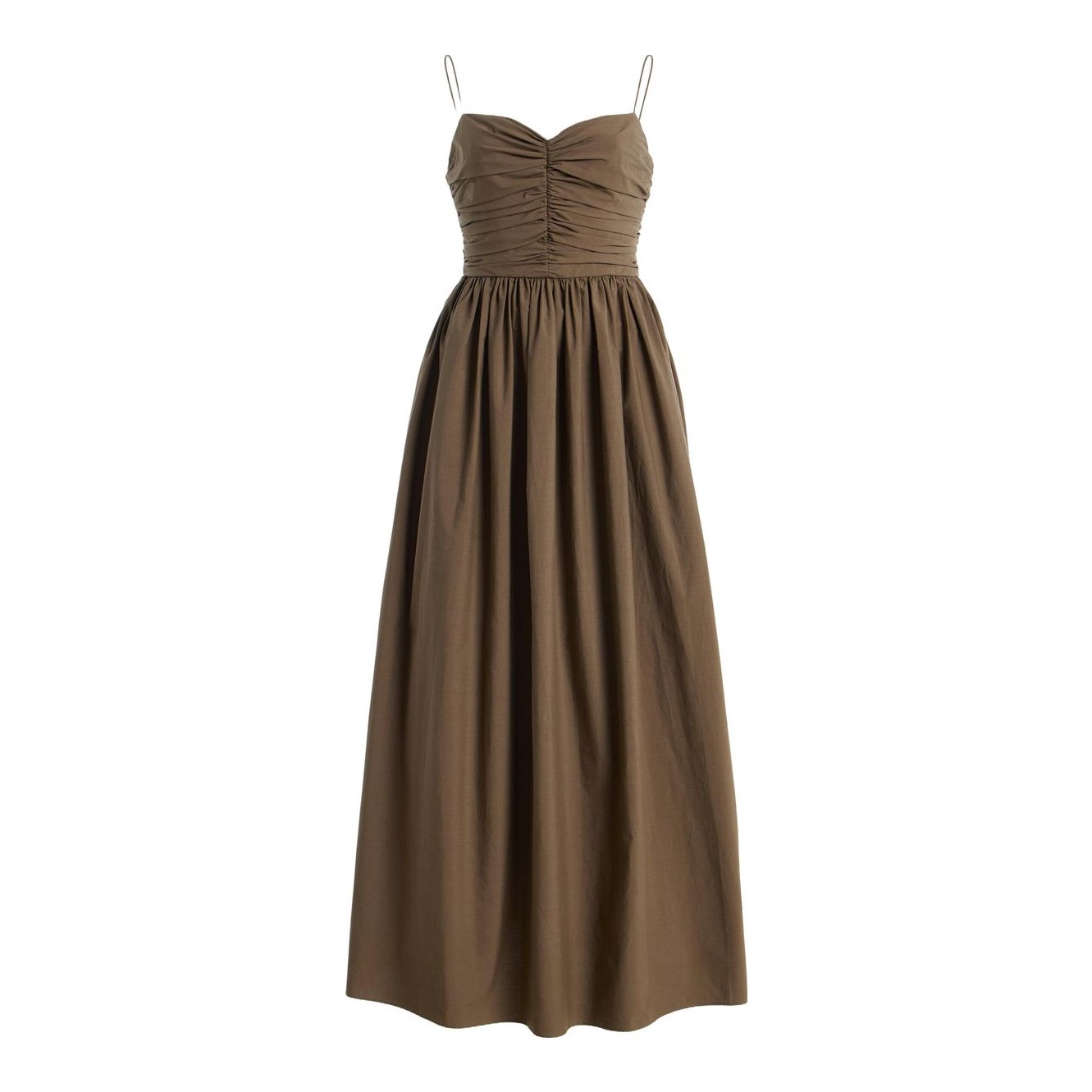 Matteau | Gathered Cotton and Silk-Blend Maxi Dress