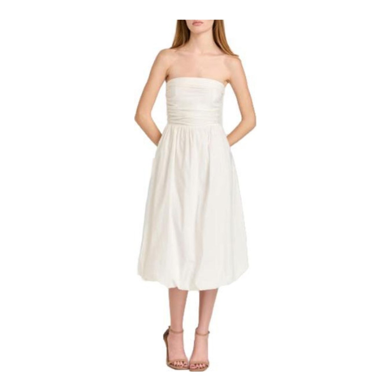 WAYF Katherine Bubble Hem Cotton Midi Dress