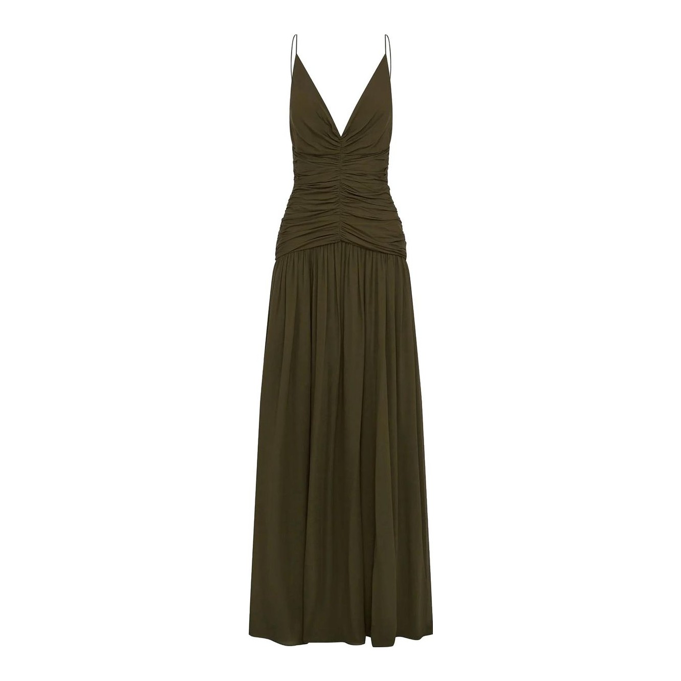 Matteau | Gathered Cotton and Silk-Blend Maxi Dress