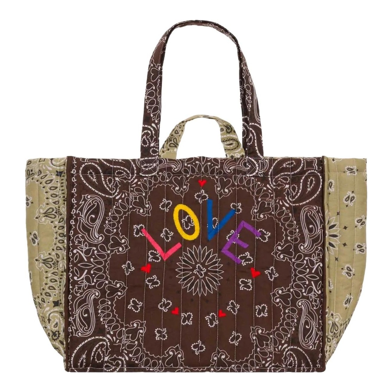 Call It By Your Name | Maxi Quilted Cabas Tote with Love Embroidery
