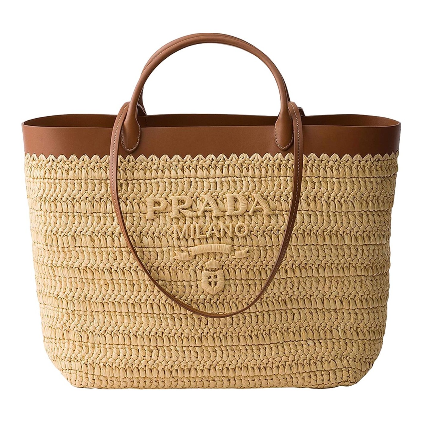 Prada | Medium Crochet and Leather Tote Bag