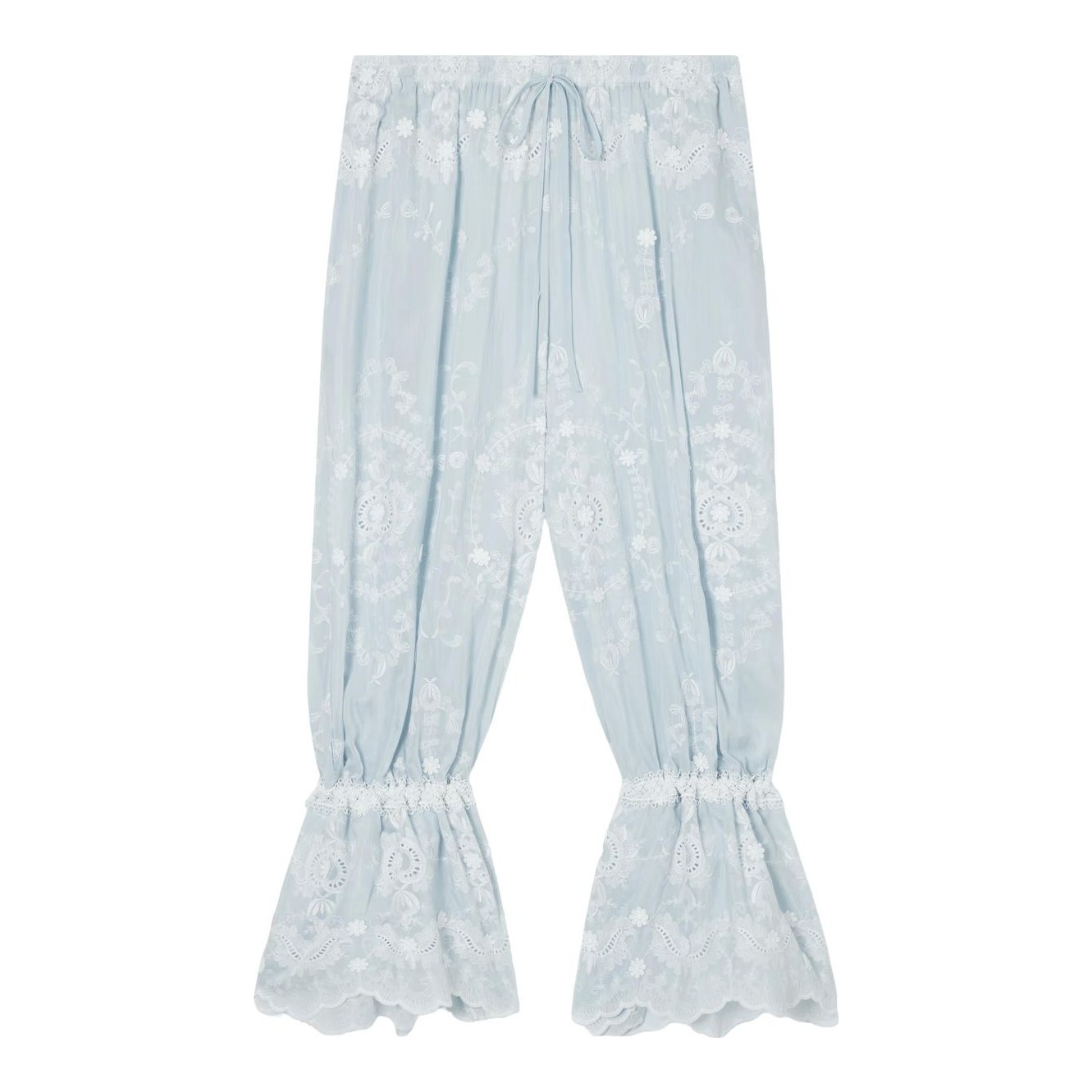 MIGUELINA - Nell Embroidered Silk-blend Balloon Pants