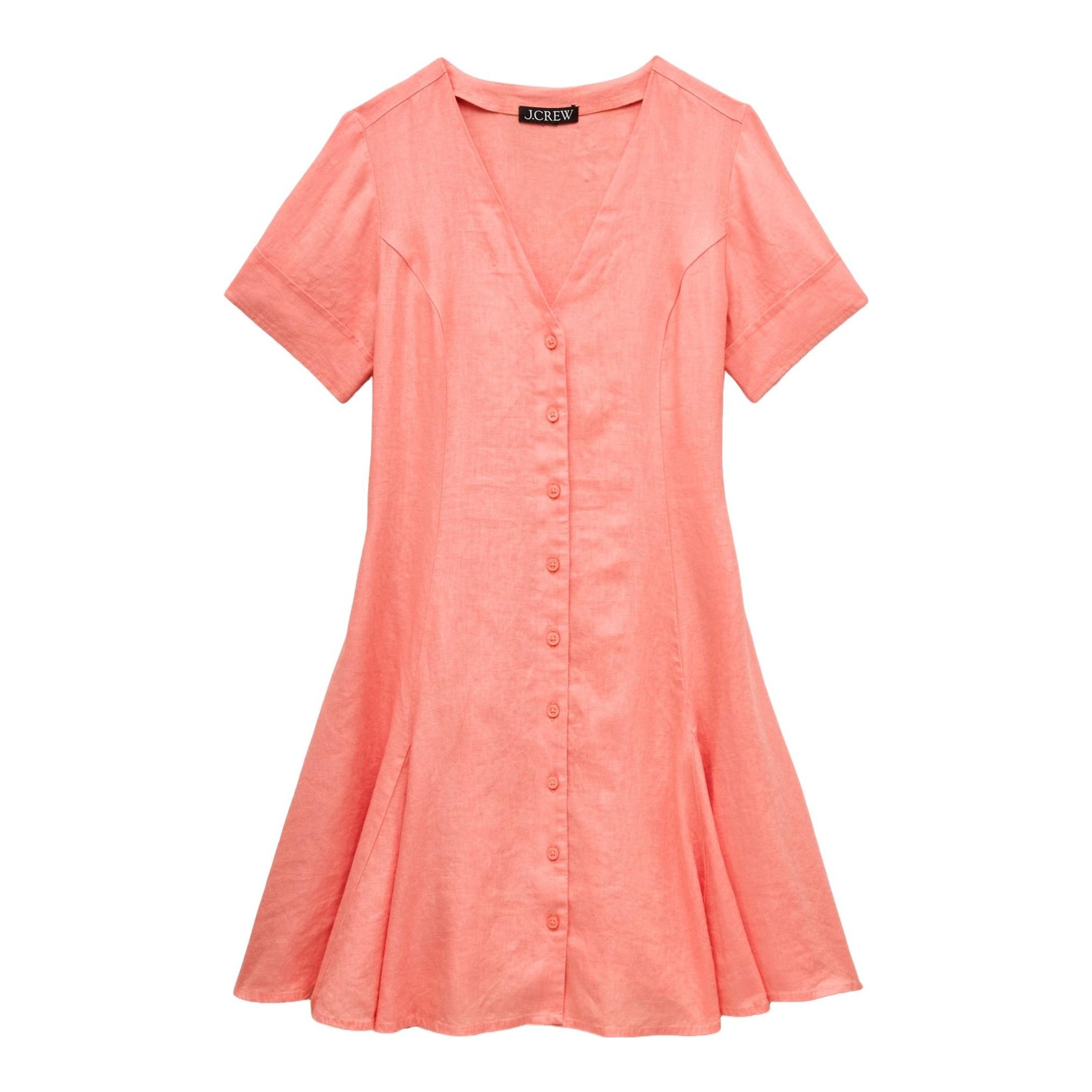 J.Crew Factory | Printed Linen-Blend Flutter-Sleeve Mini Dress
