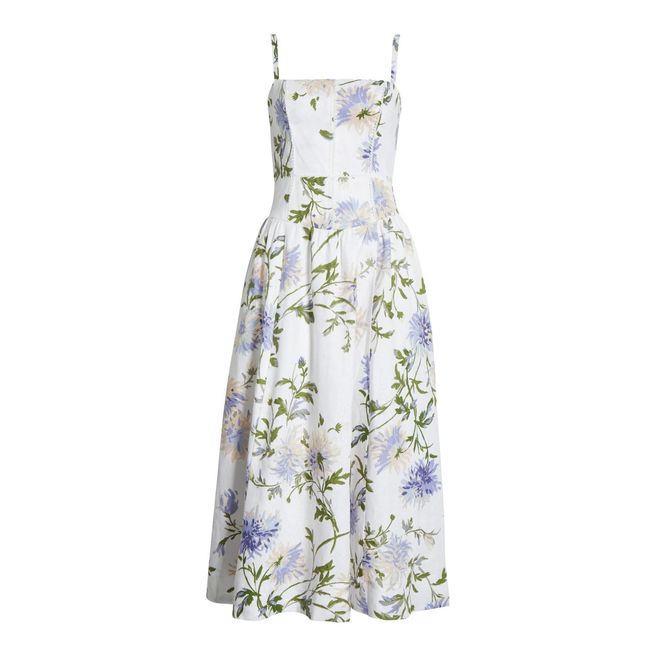 florrie floral cotton midi dress reformation Reformation Women's Sorrel Floral Midi Dress - Gray