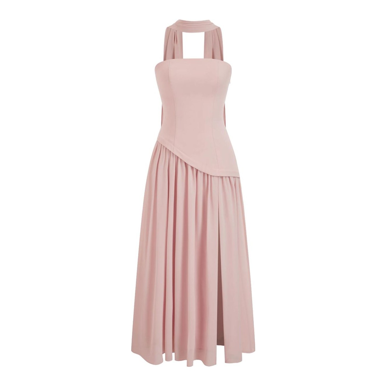 SIEDRS | Raye Scarf-Detailed Midi Halter Dress