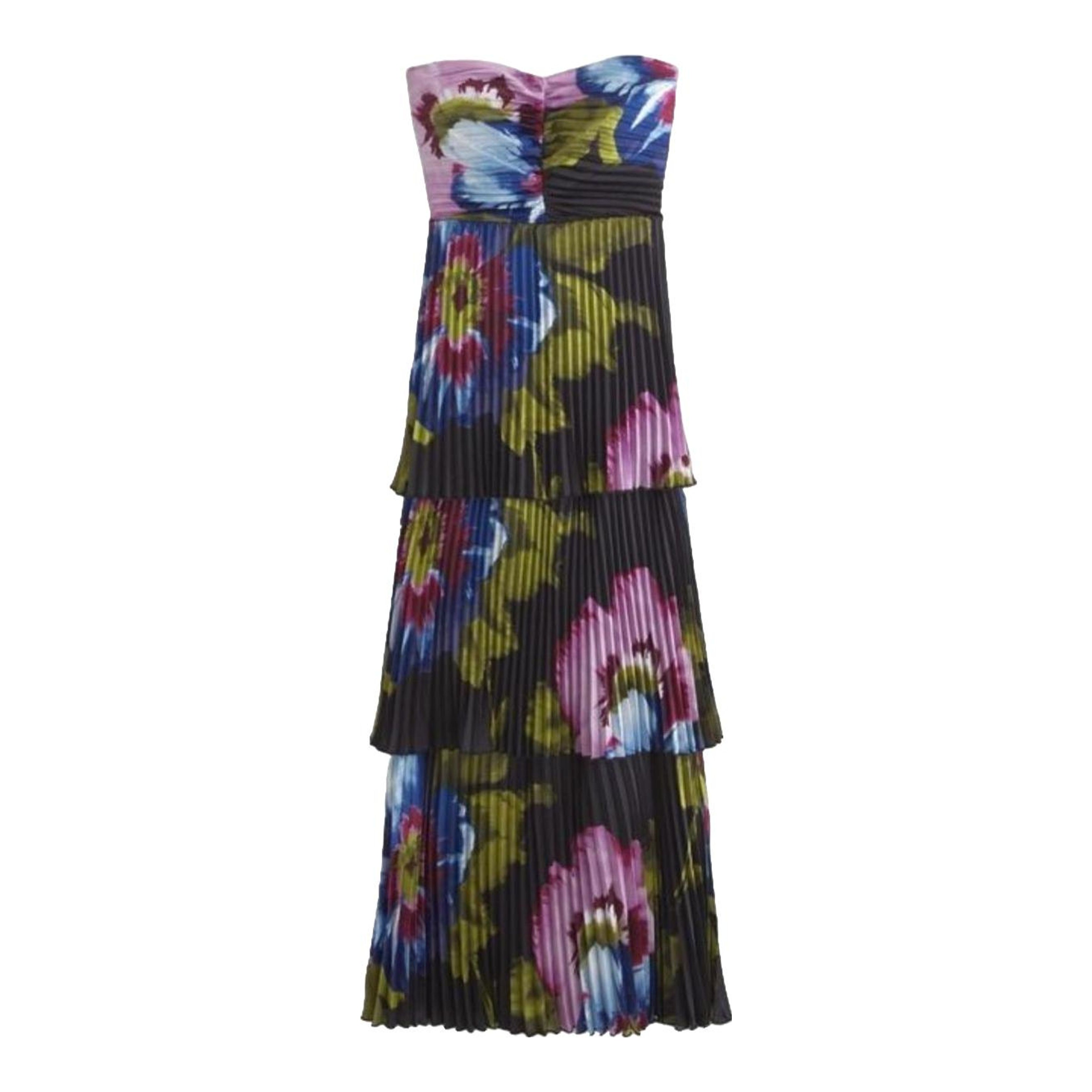 the a&f giselle strapless drop-waist maxi dress Keyla Drop Waist Mini Dress - Yellow Green Floral main image 1