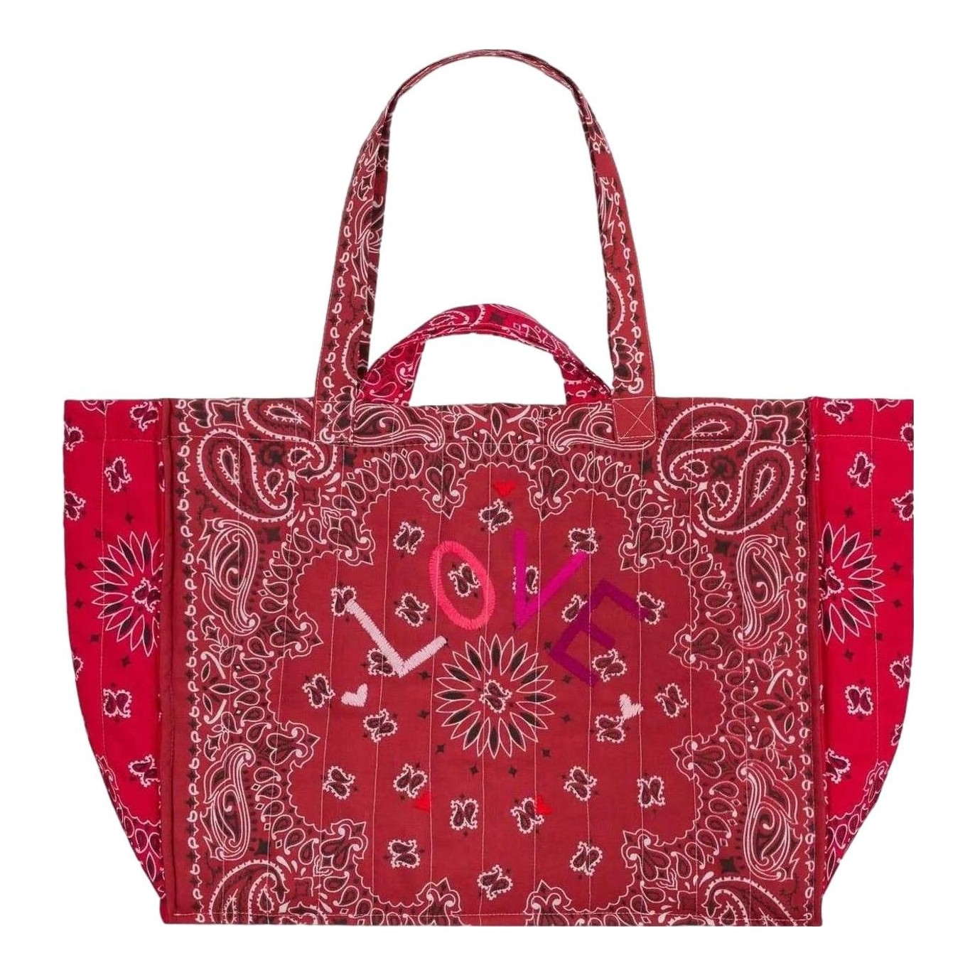 Call It By Your Name | Maxi Quilted Cabas Tote with Love Embroidery