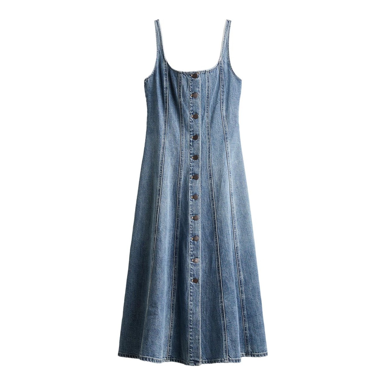 h&m midi denim dress H And M Denim Midi Dress
