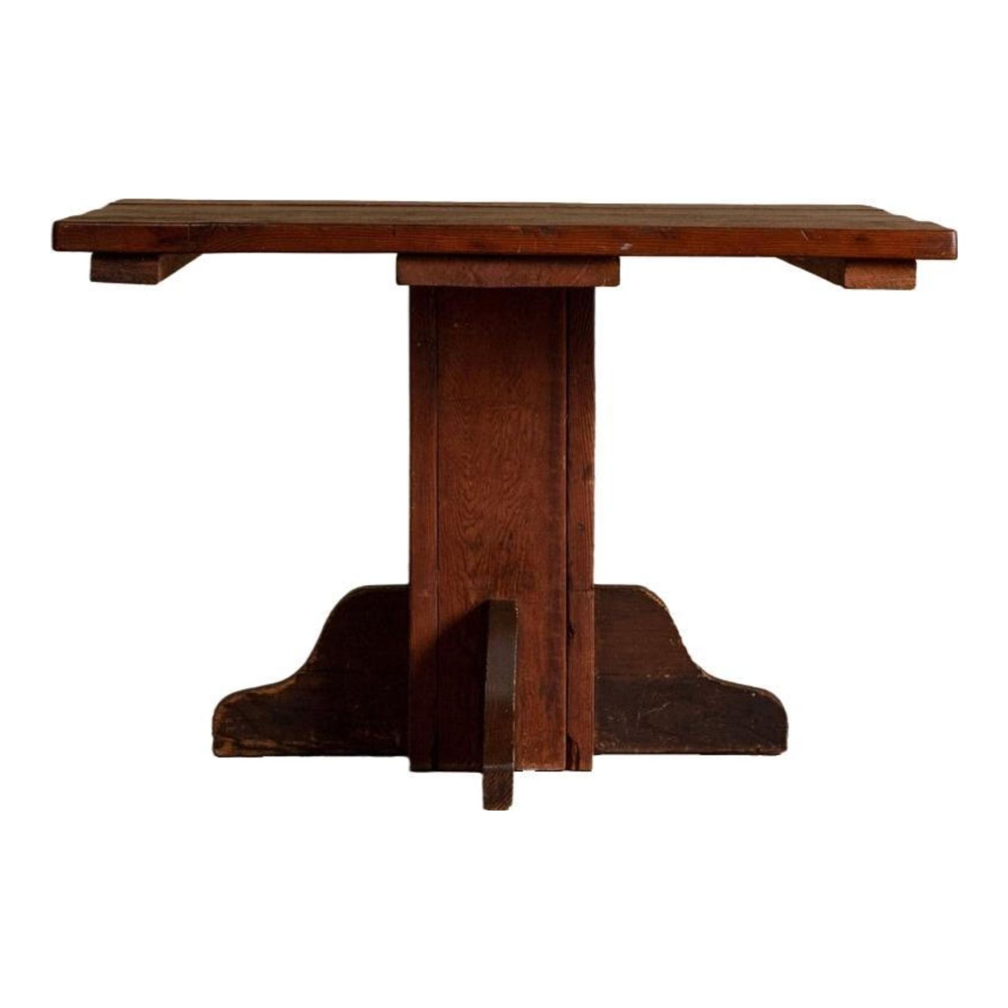 Primitive Pedestal Base Square Dining Table