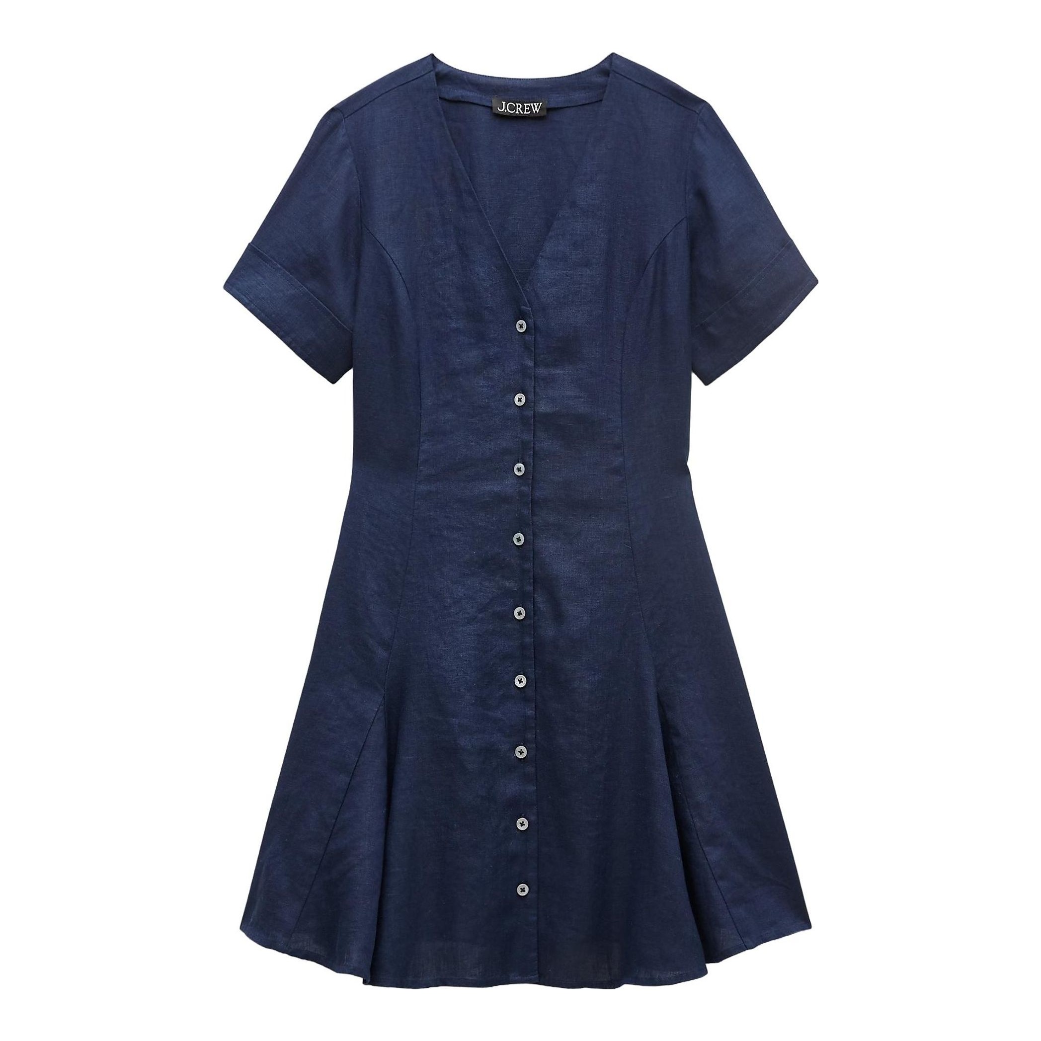 blue linen strapless dress ROVE Linen Midi Dress Off-shoulder main image 1