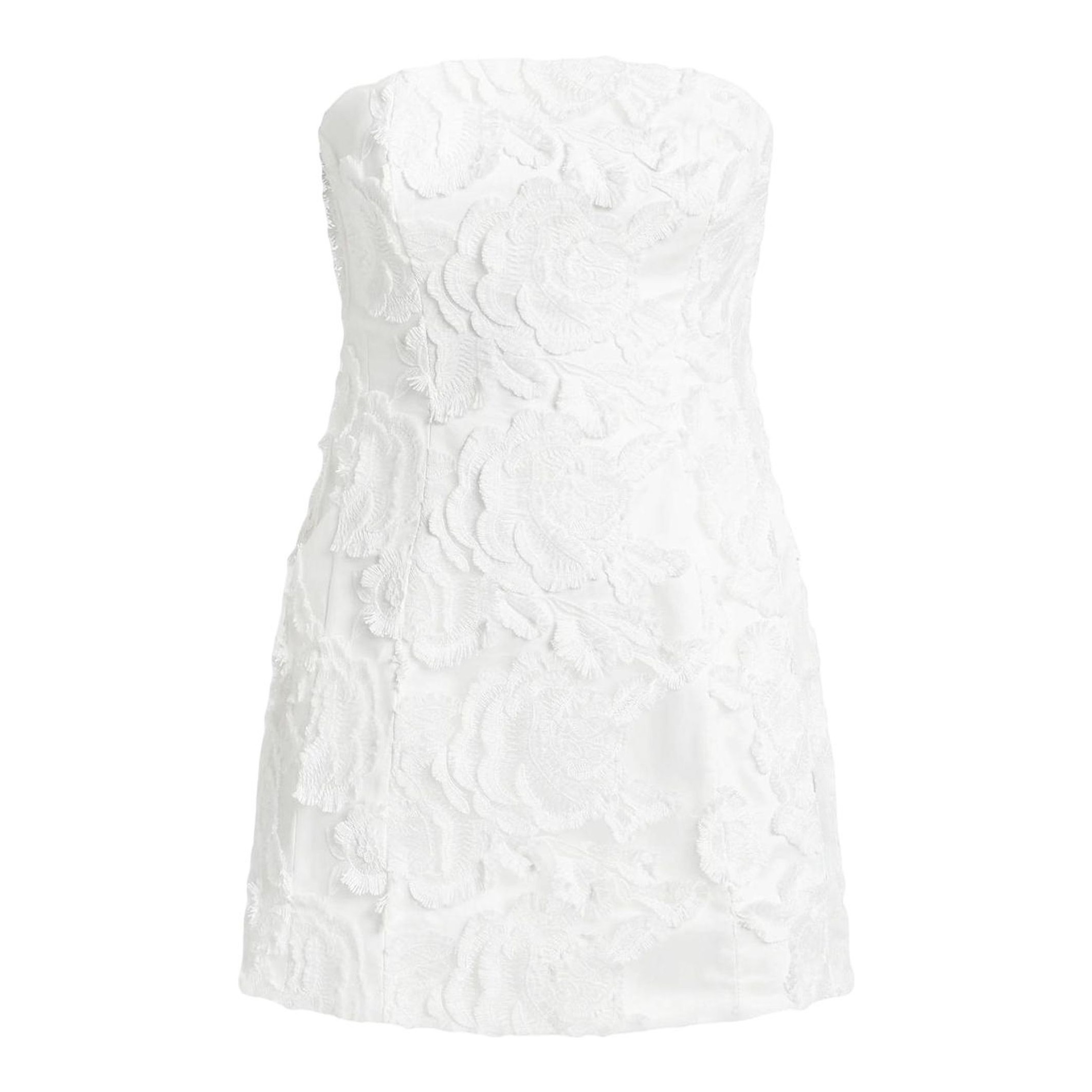 bardot karoline lace dress Hourglass in Orchid White  TrenLend and a voluminous balloon skirt Karoline Floral Mini Dress In