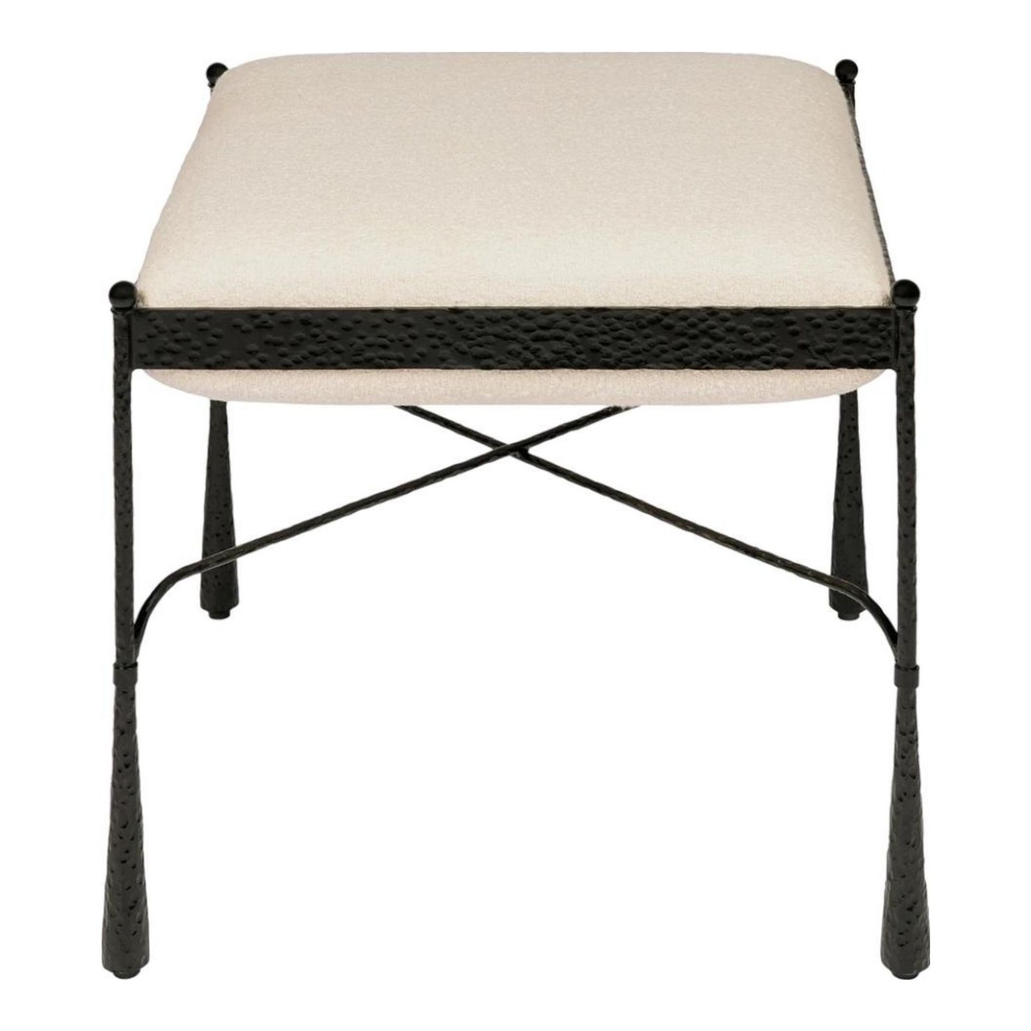 Laith Updated Traditional Upholstered Iron Stool