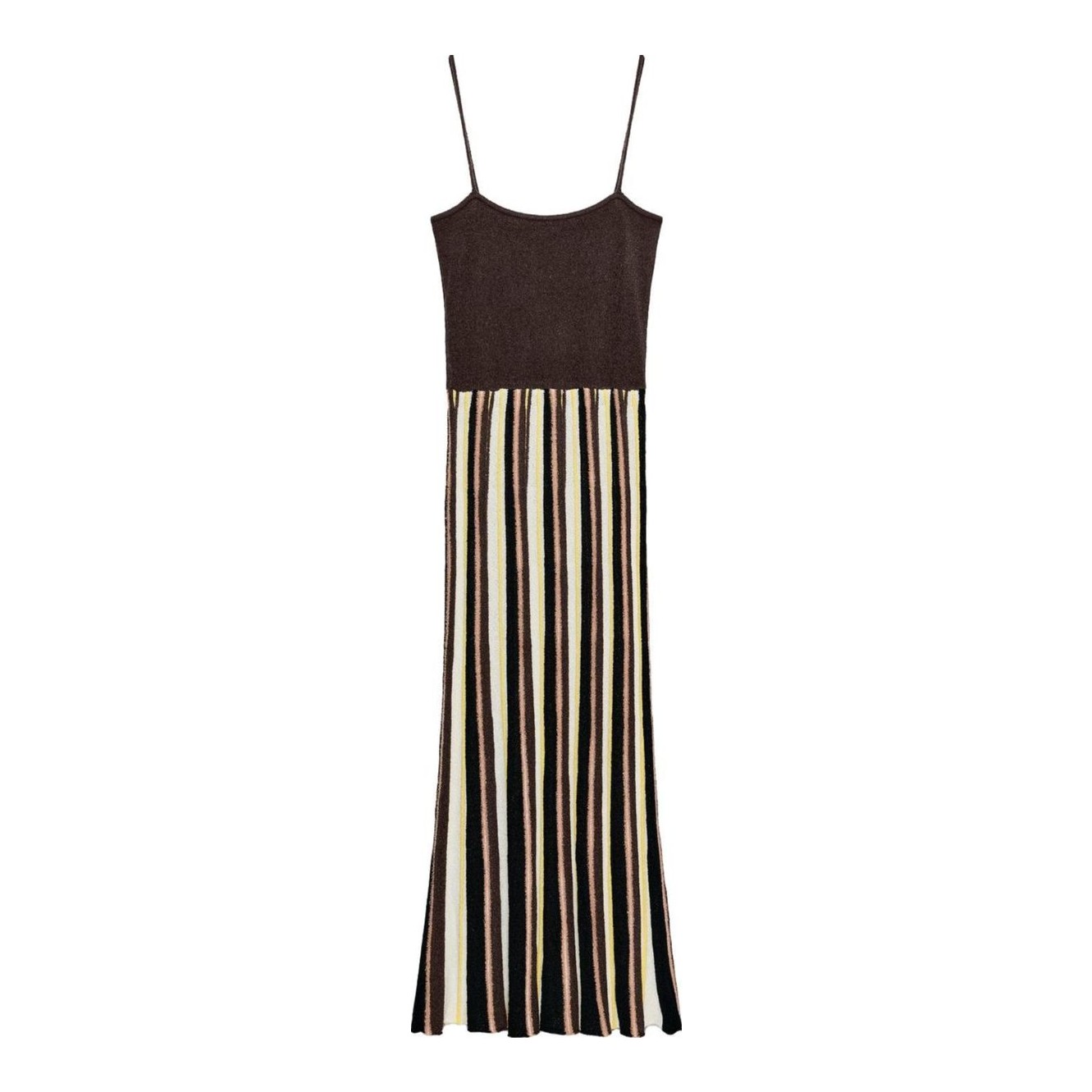 Zara | Metallic Thread Striped Long Dress